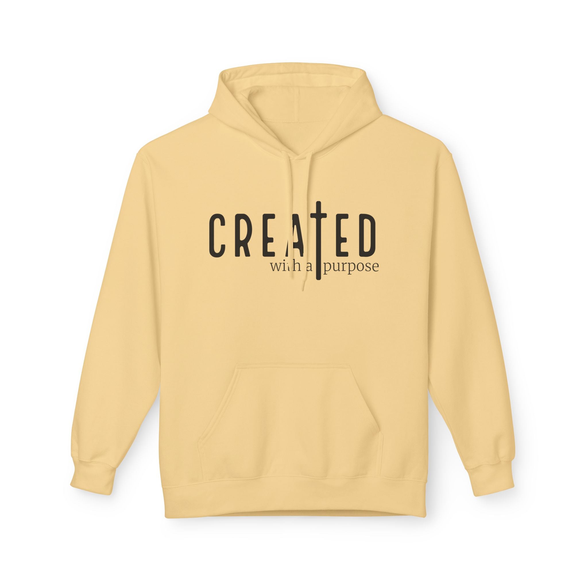 Created with Purpose Hoodie — Inspirational Graphic Pullover