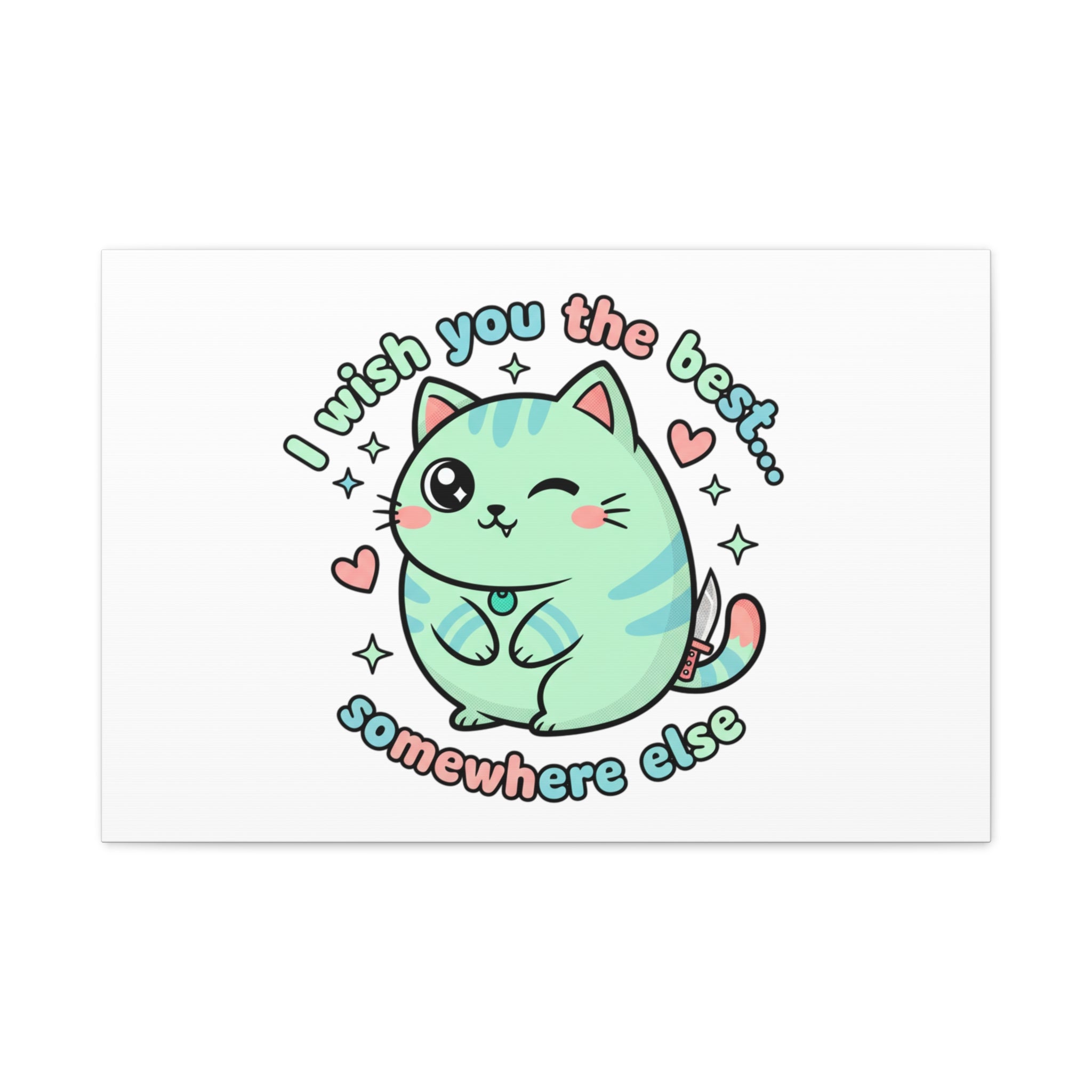 I Wish You the Best Somewhere Else Canvas | kawaii threat, soft-grunge pastel