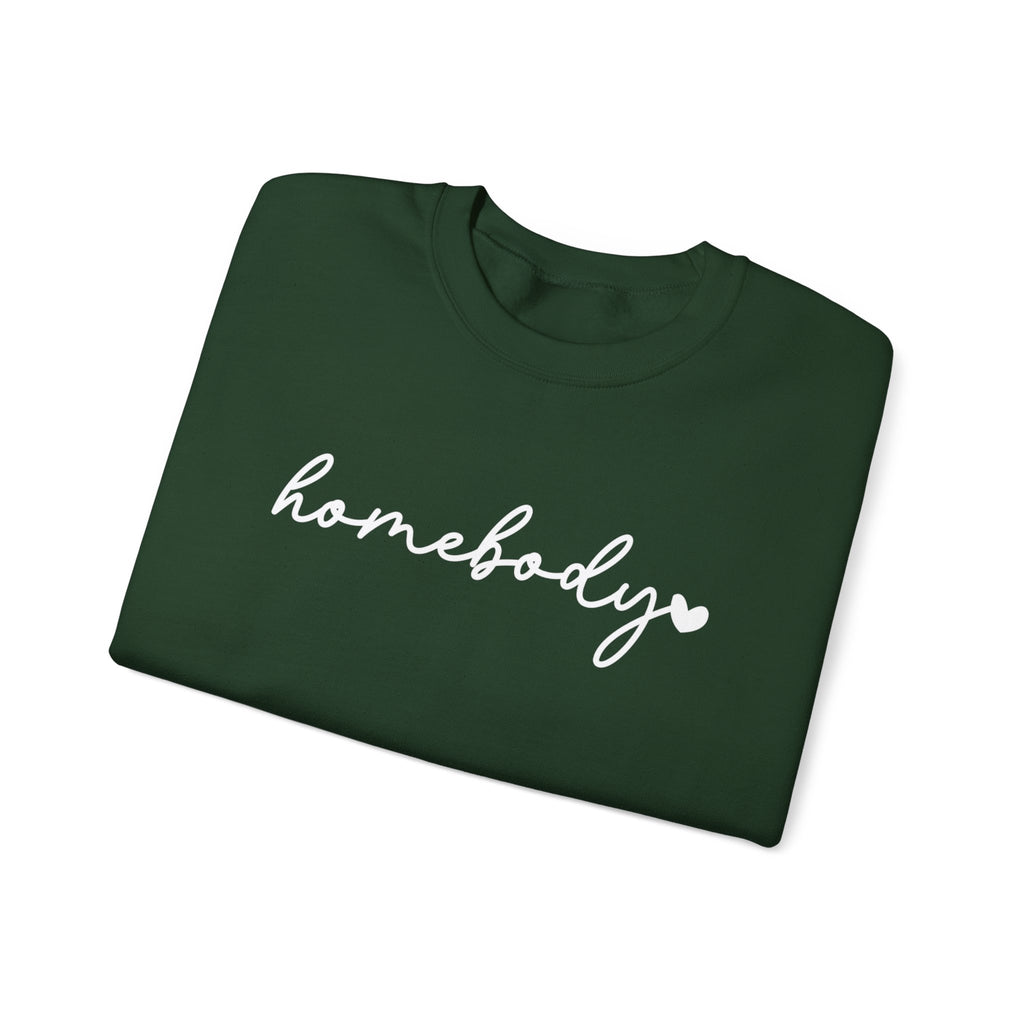 Crewneck Sweatshirt — "homebody" Script Cozy Pullover