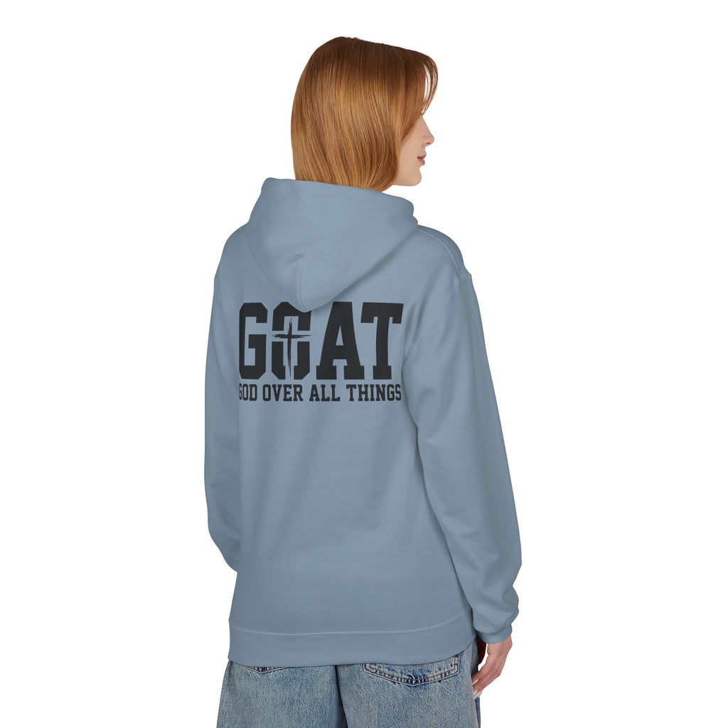 GOAT God Over All Things Hoodie – Christian Hoodie – Faith Hoodie – Religious Sweatshirt – Inspirational Hoodie – Jesus Hoodie – Christian Gift