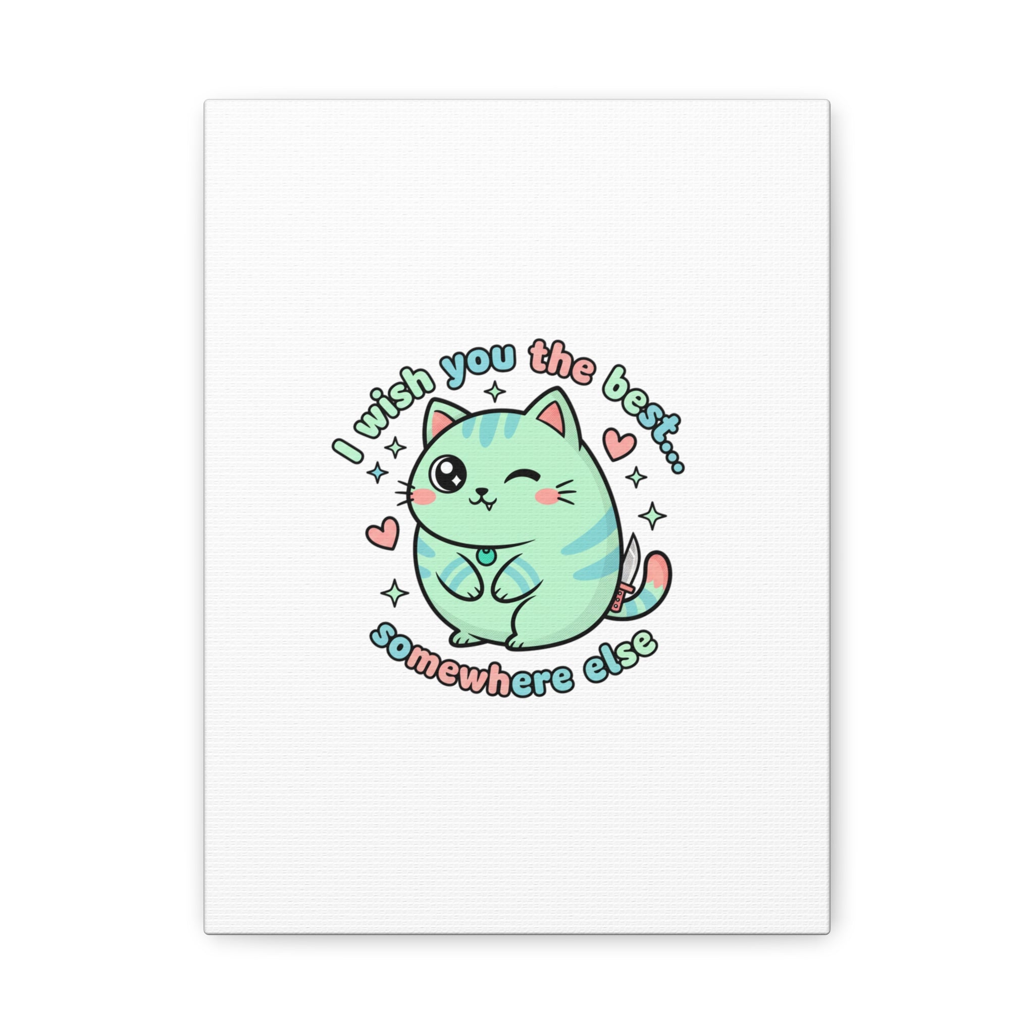 I Wish You the Best Somewhere Else Canvas | kawaii threat, soft-grunge pastel