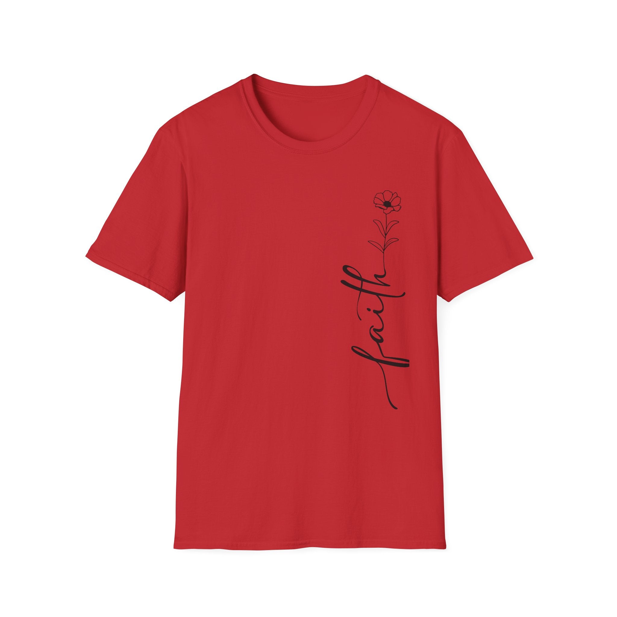 Faith Script T-Shirt — Minimal Floral Faith Tee