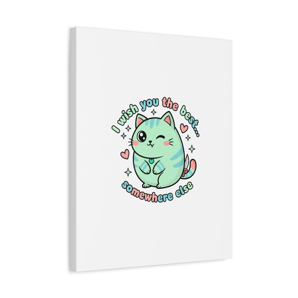 I Wish You the Best Somewhere Else Canvas | kawaii threat, soft-grunge pastel