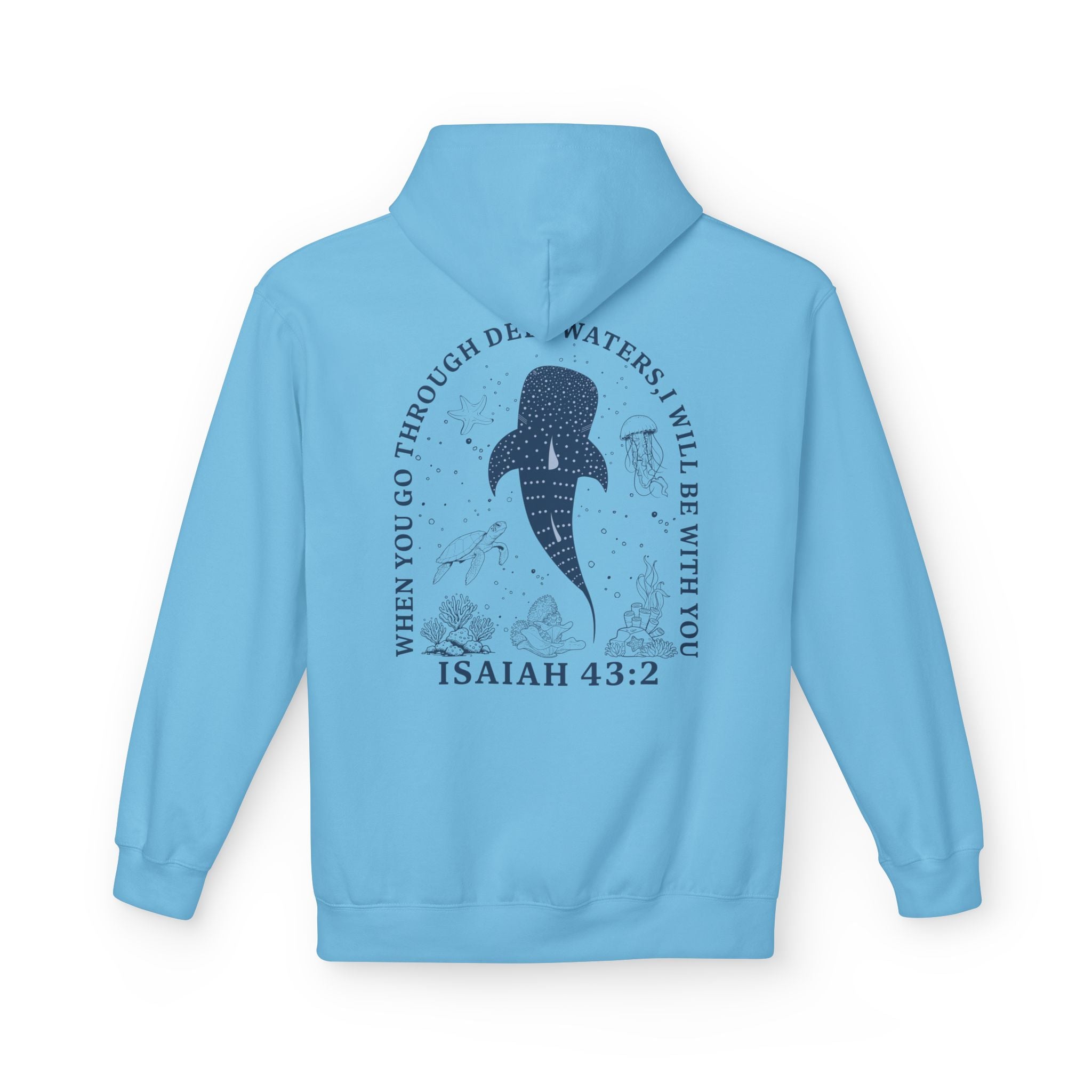 Isaiah 43:2 Whale Hoodie – Christian Faith Comfort Pullover