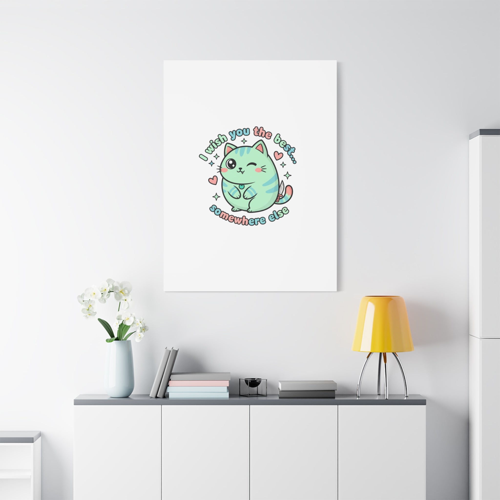 I Wish You the Best Somewhere Else Canvas | kawaii threat, soft-grunge pastel