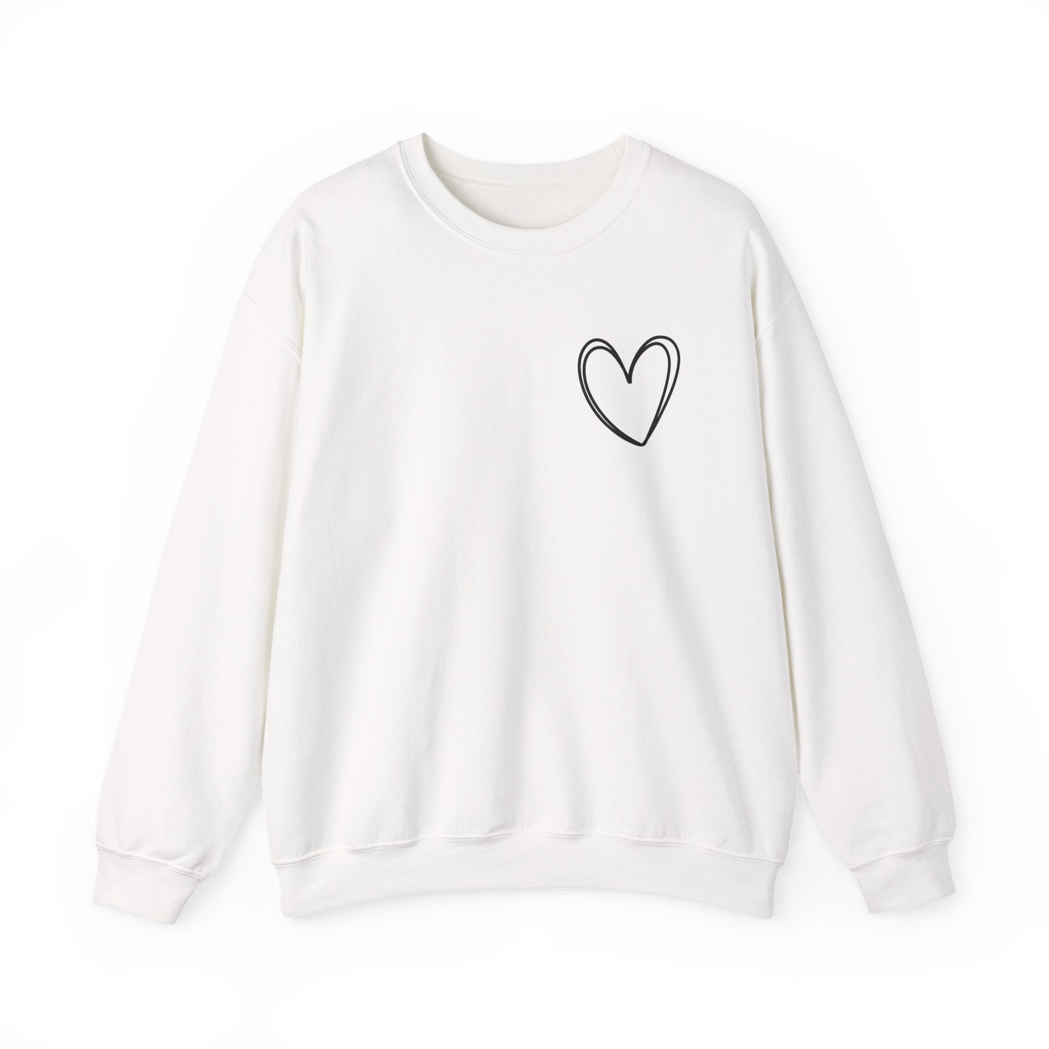 Heart Sketch Crewneck Sweatshirt — Minimal Hand‑Drawn Heart Chest Design