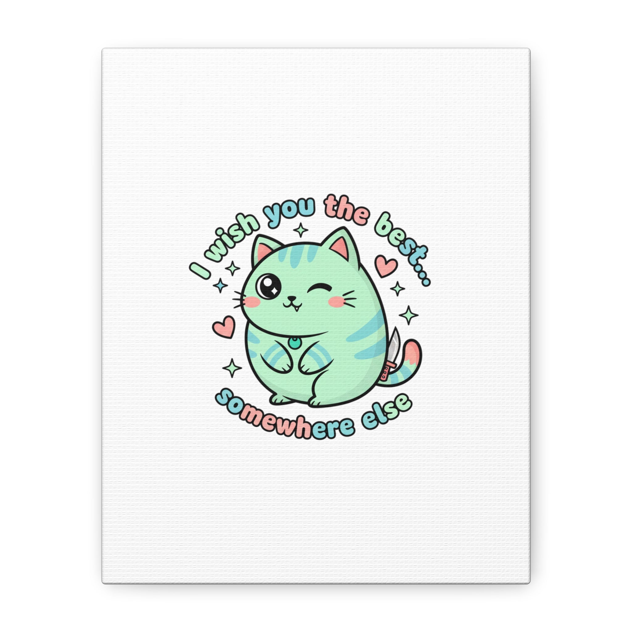 I Wish You the Best Somewhere Else Canvas | kawaii threat, soft-grunge pastel