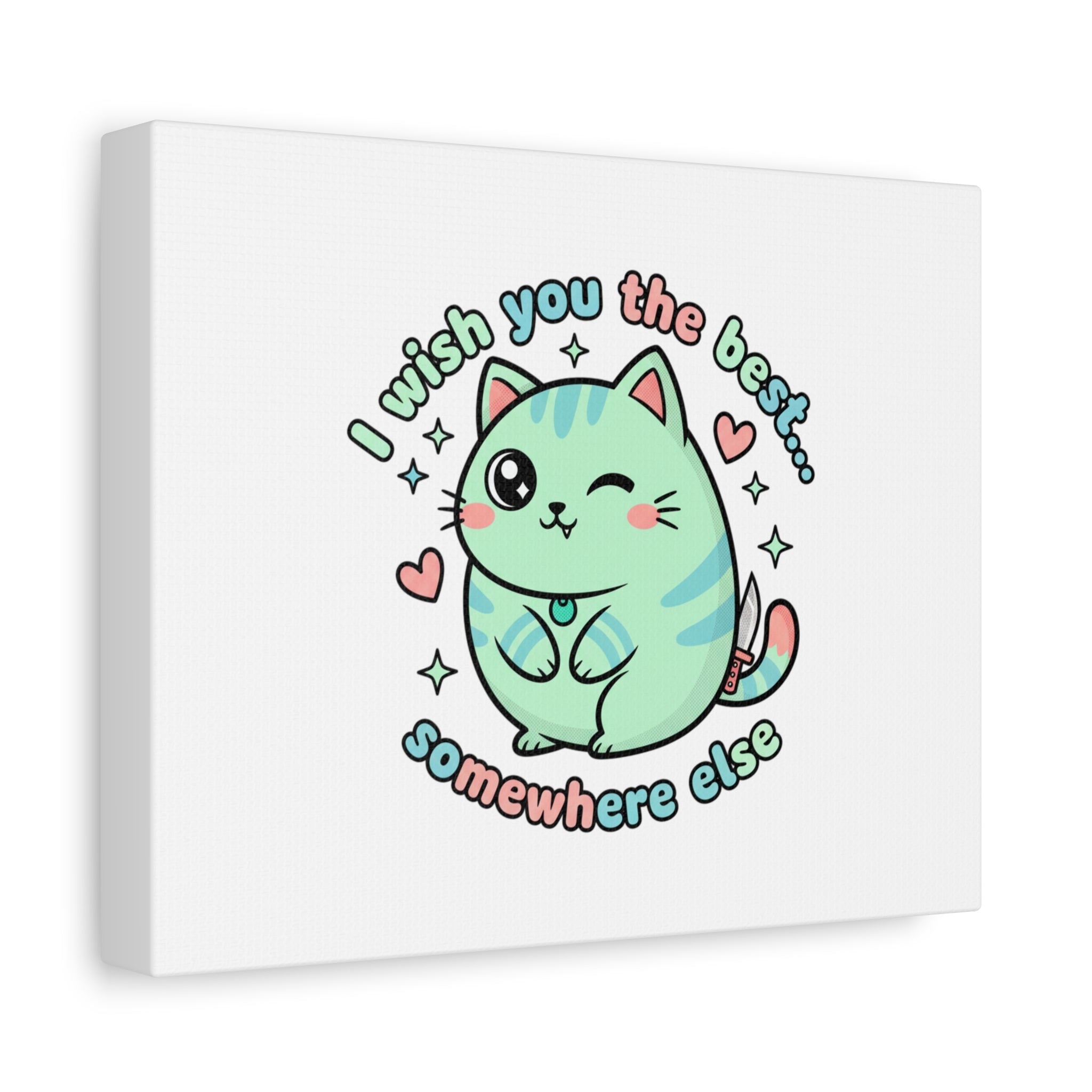 I Wish You the Best Somewhere Else Canvas | kawaii threat, soft-grunge pastel