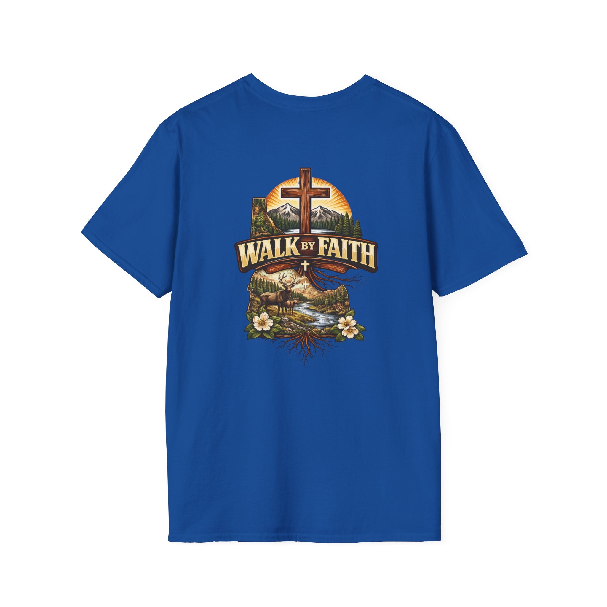 Faith T-Shirt — "Walk by Faith" Christian Cross Graphic Tee
