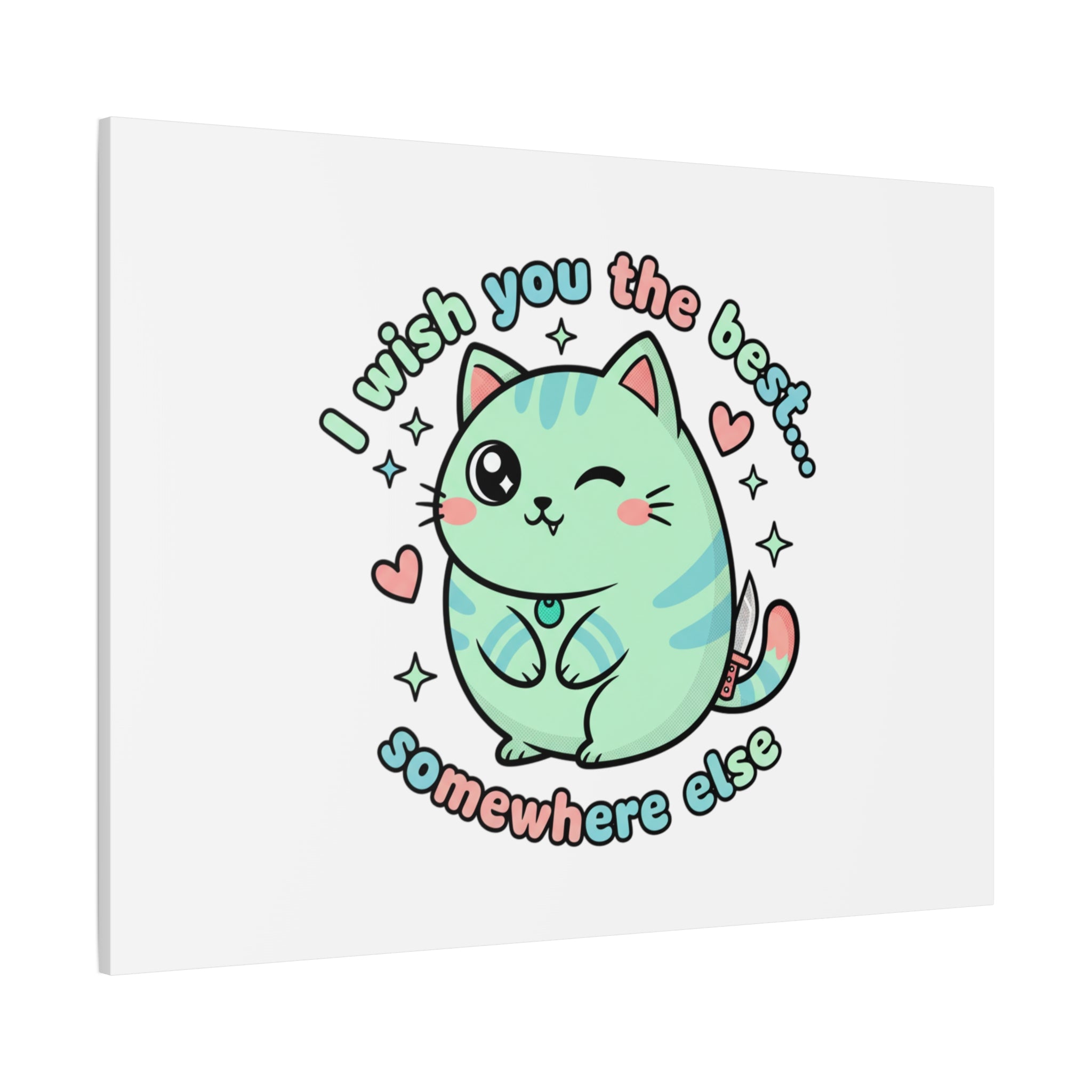 I Wish You the Best Somewhere Else Canvas | kawaii threat, soft-grunge pastel