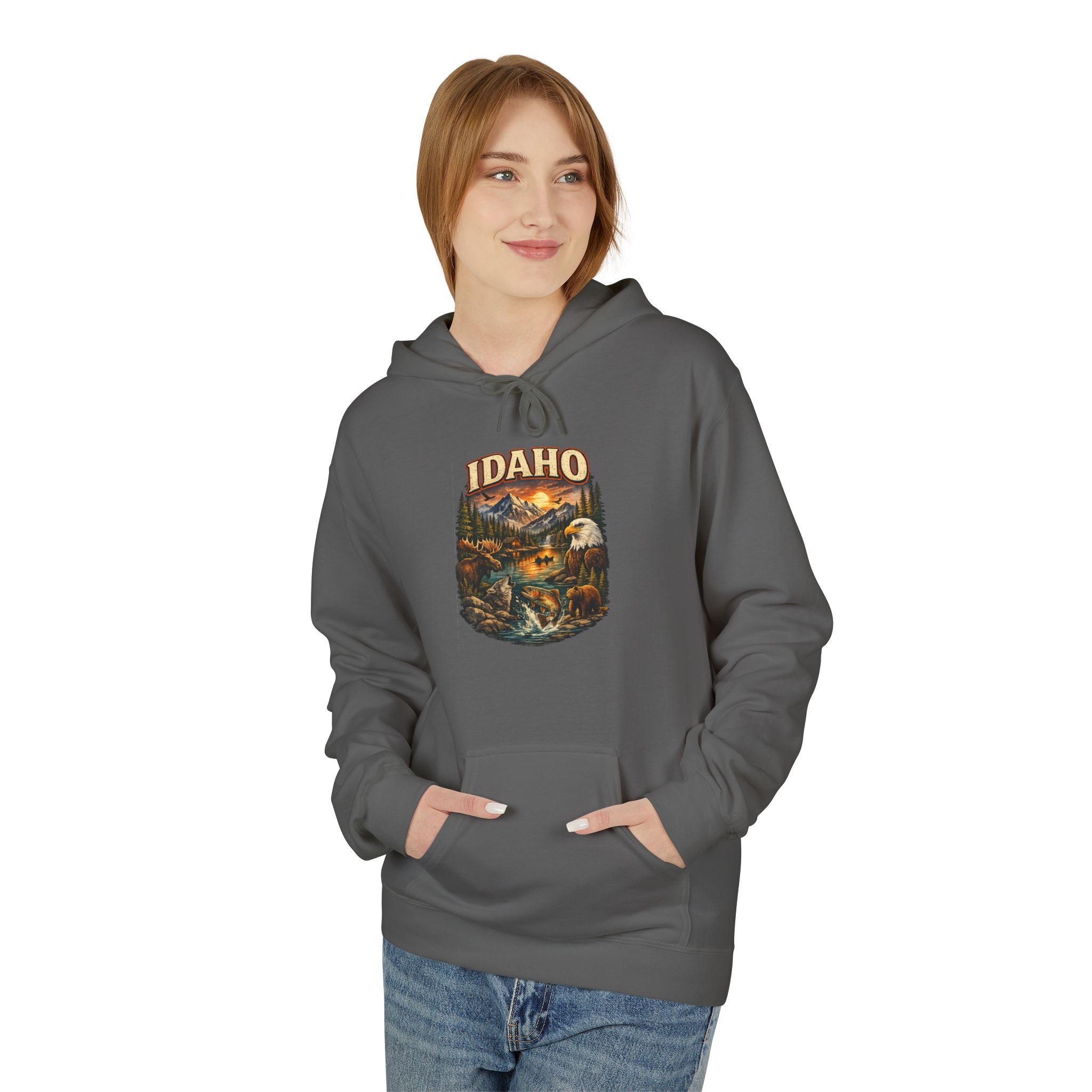 Hoodie - Retro 'Idaho' Scenic Landscape Hoodie
