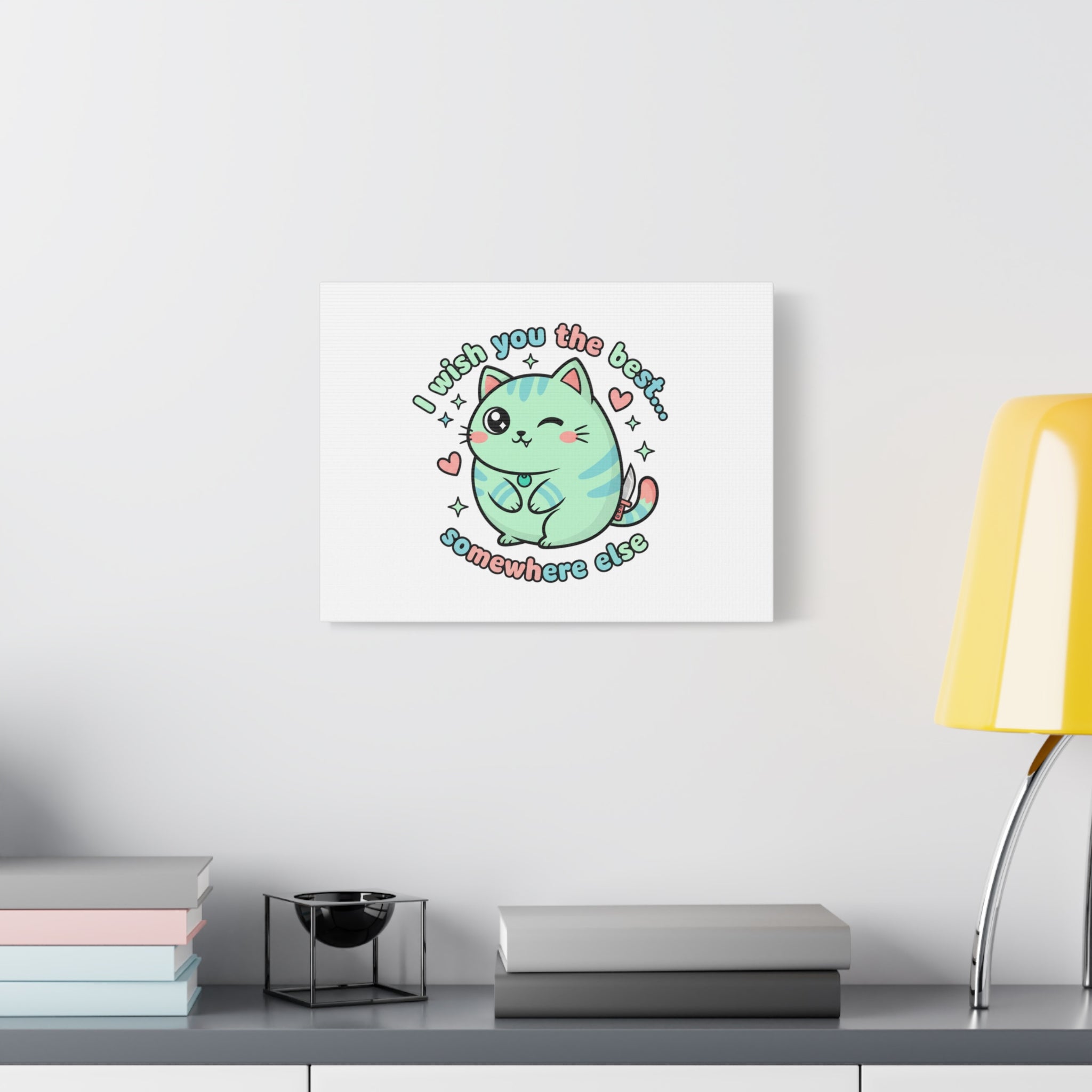 I Wish You the Best Somewhere Else Canvas | kawaii threat, soft-grunge pastel
