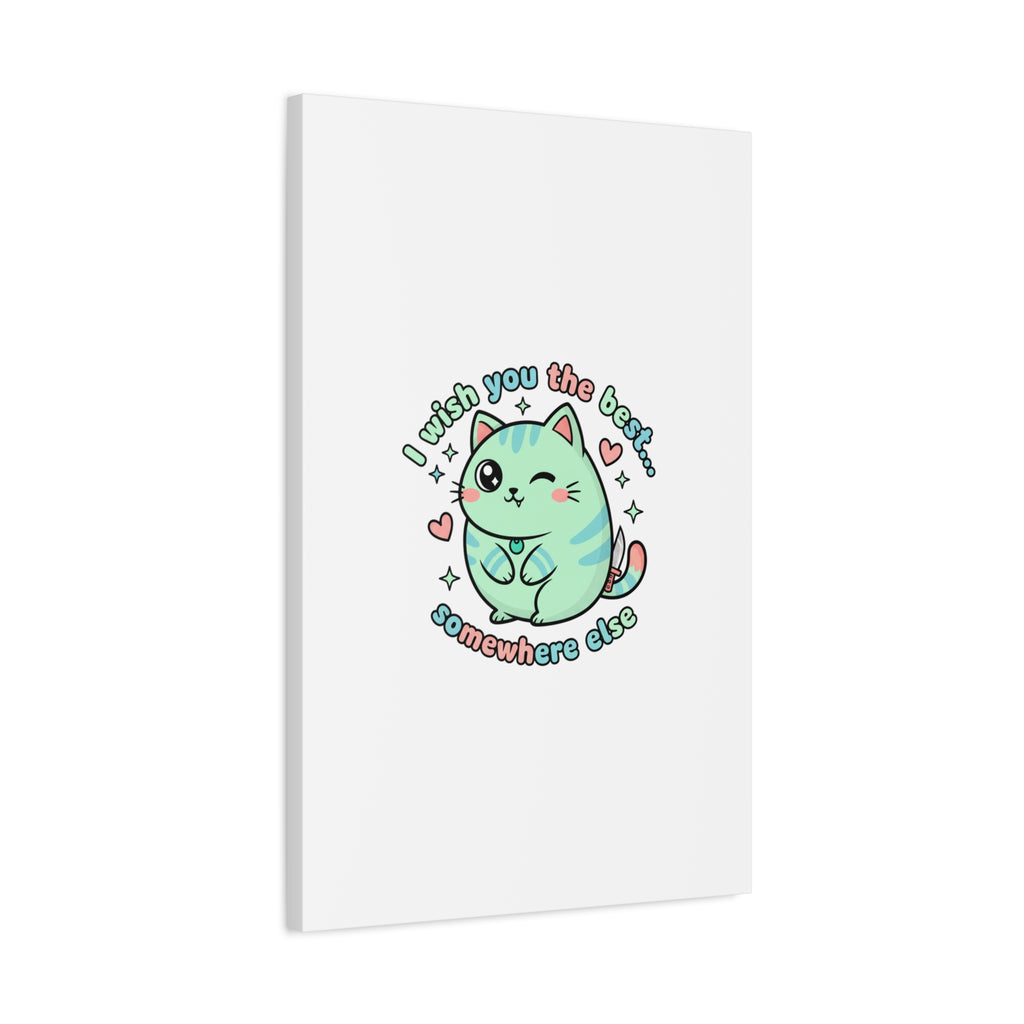 I Wish You the Best Somewhere Else Canvas | kawaii threat, soft-grunge pastel
