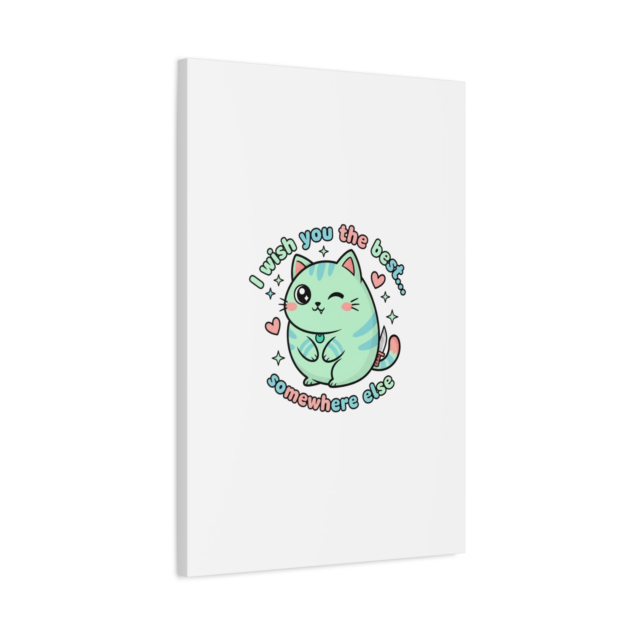 I Wish You the Best Somewhere Else Canvas | kawaii threat, soft-grunge pastel