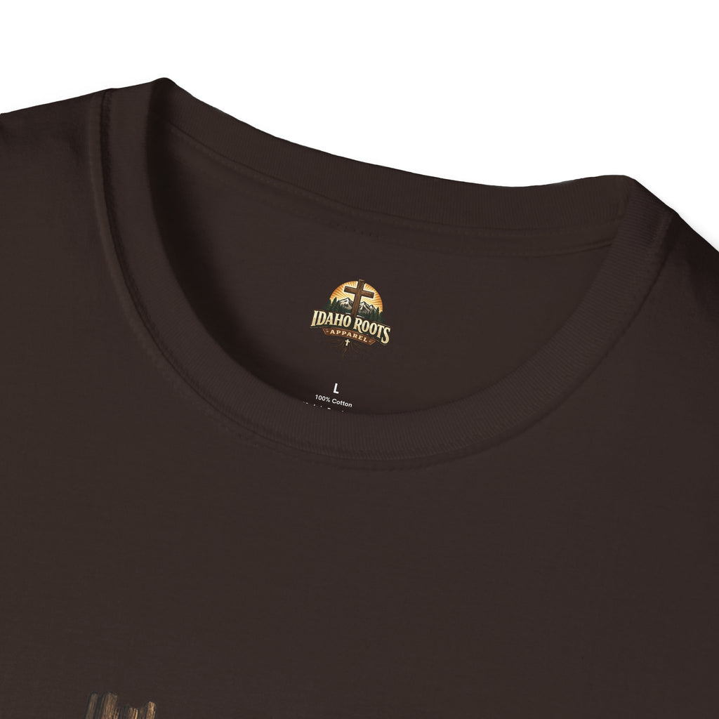 Christian Cross T-Shirt with YHWH Text – Rustic Faith Tee