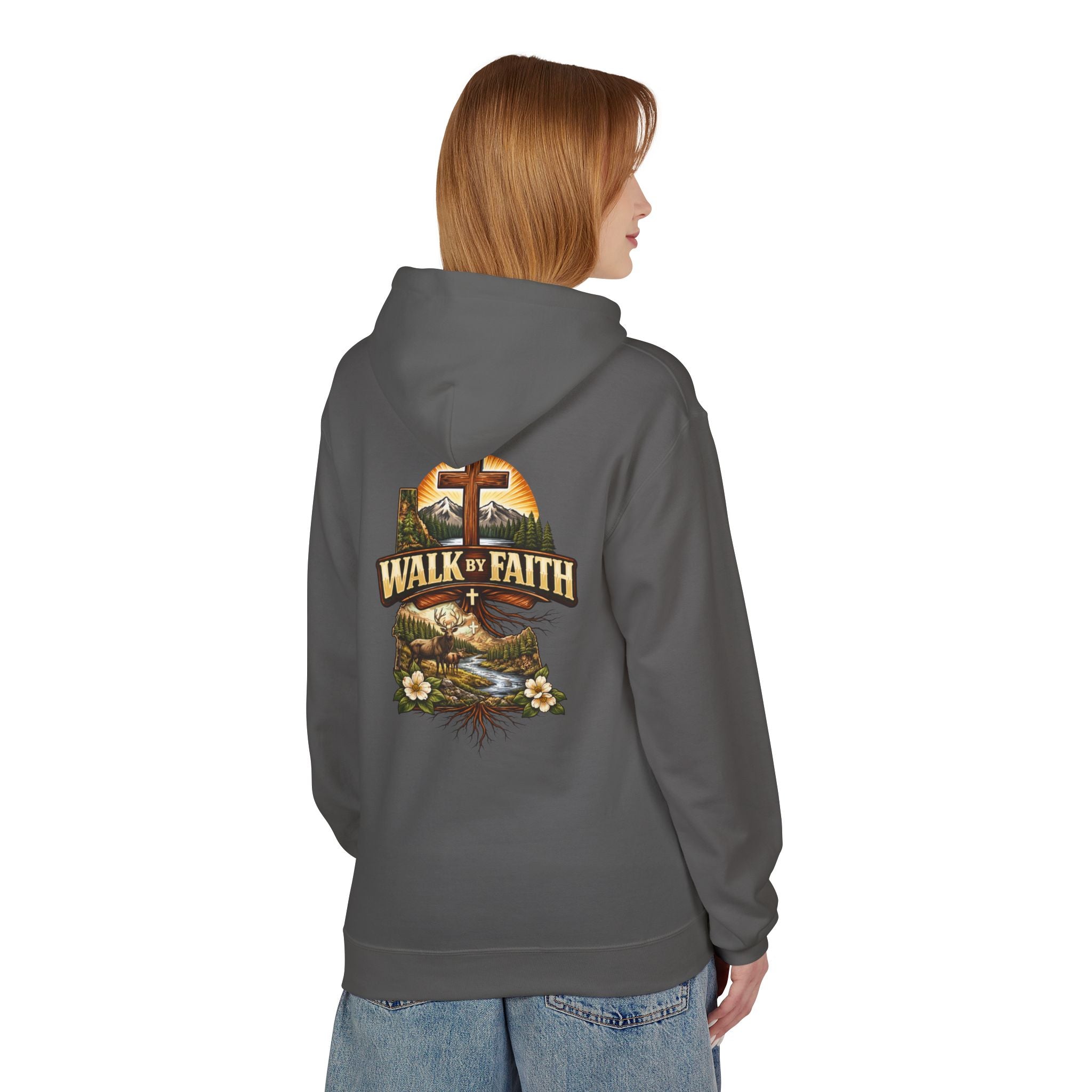 Walk By Faith Hoodie — Christian Cross Faith Pullover