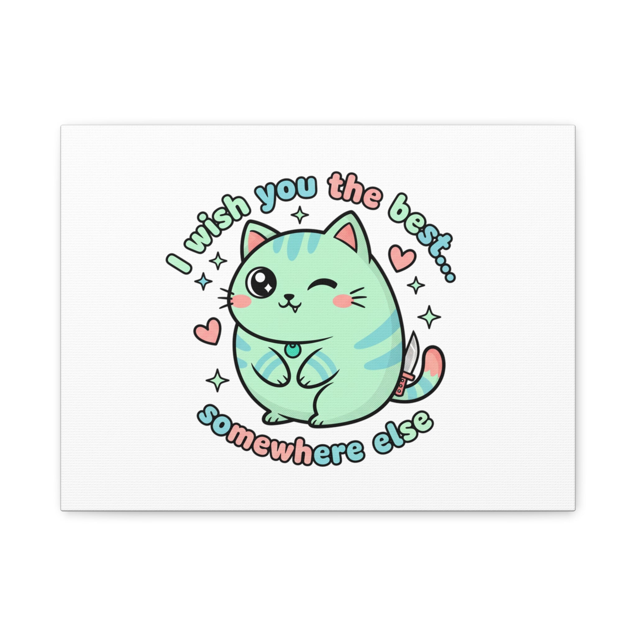 I Wish You the Best Somewhere Else Canvas | kawaii threat, soft-grunge pastel
