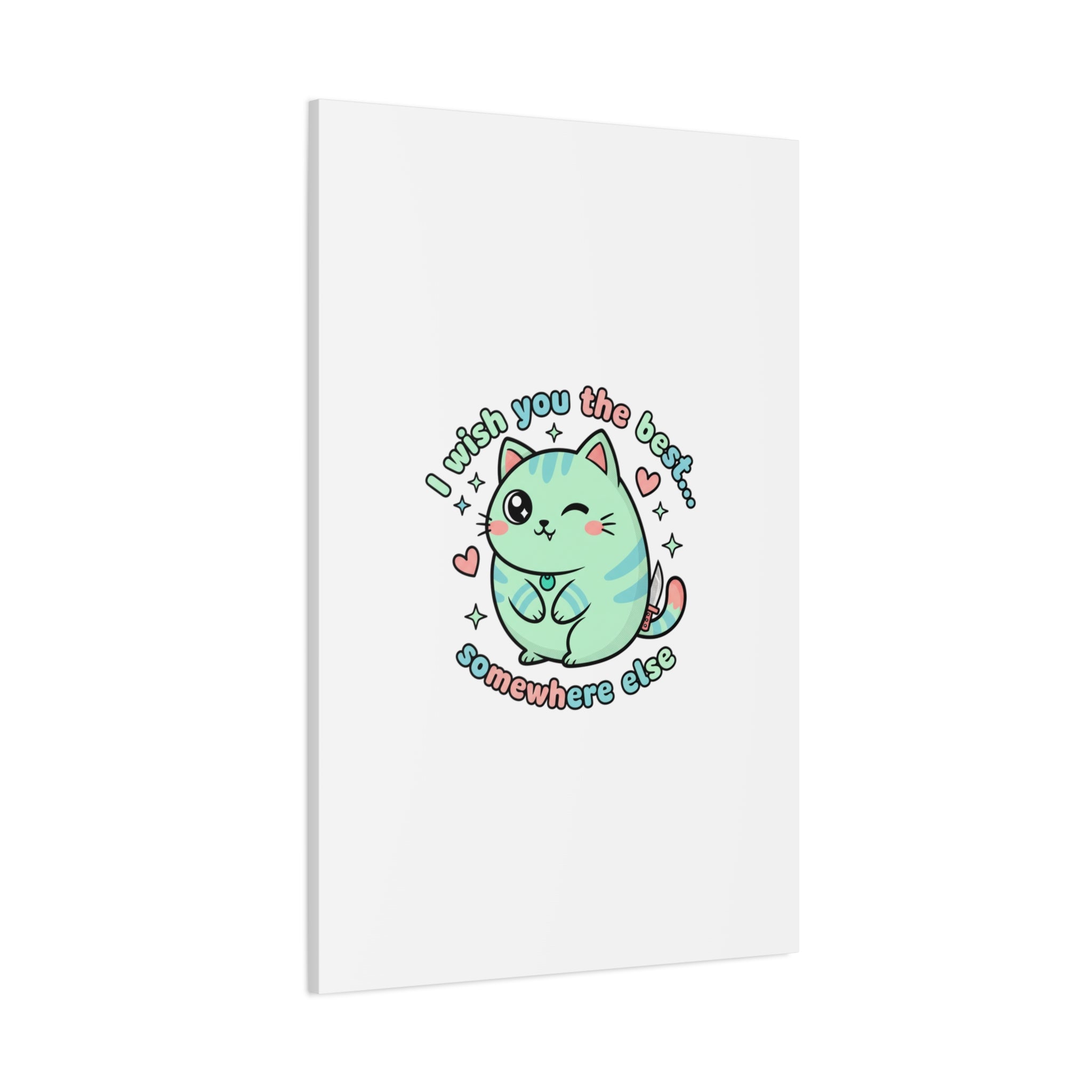 I Wish You the Best Somewhere Else Canvas | kawaii threat, soft-grunge pastel