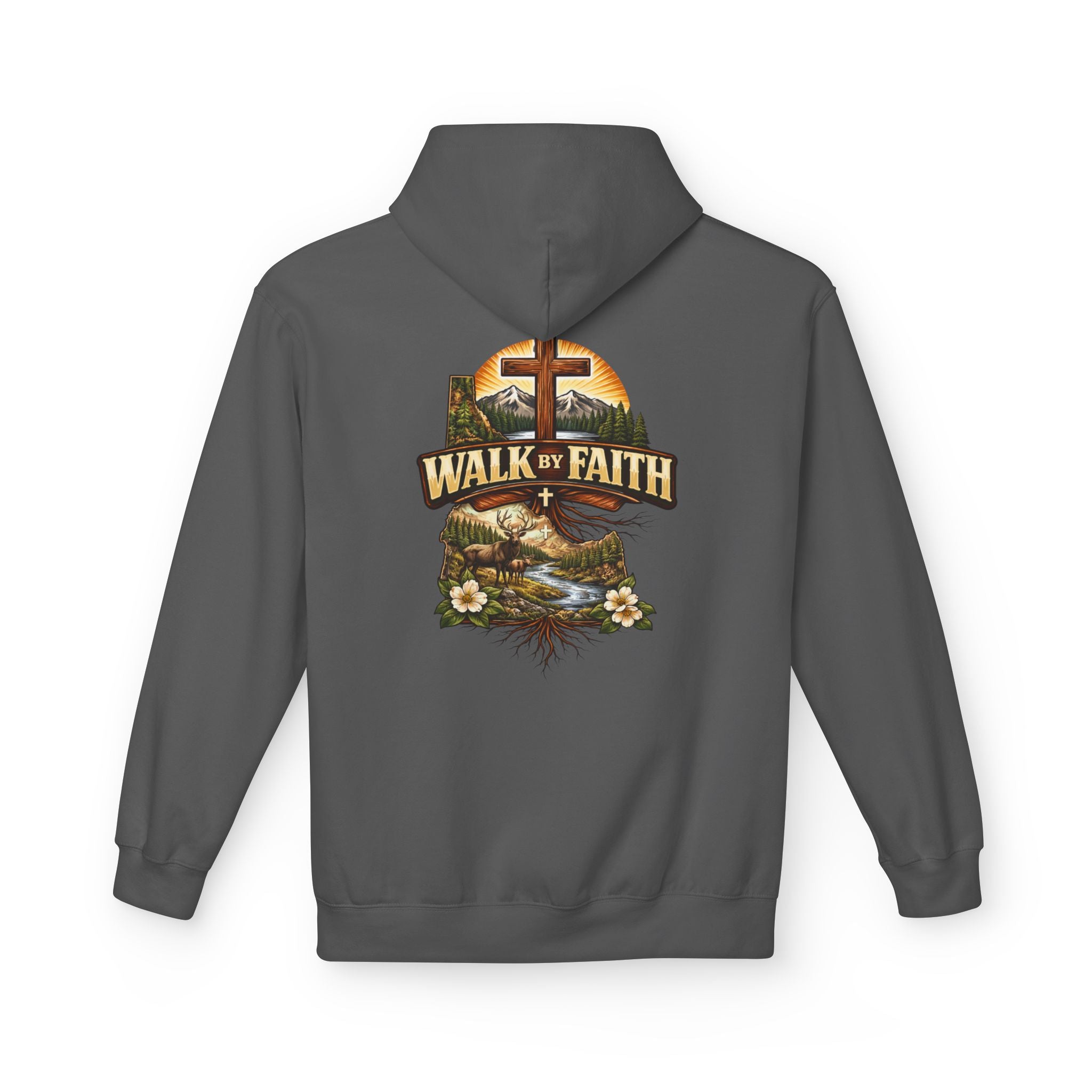 Walk By Faith Hoodie — Christian Cross Faith Pullover