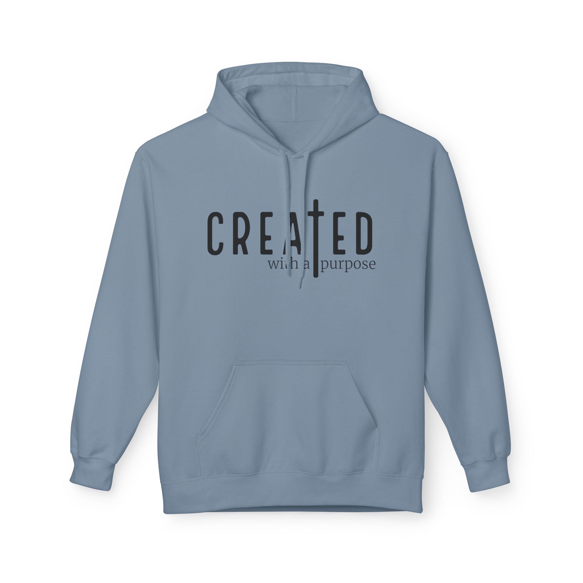 Created with Purpose Hoodie — Inspirational Graphic Pullover