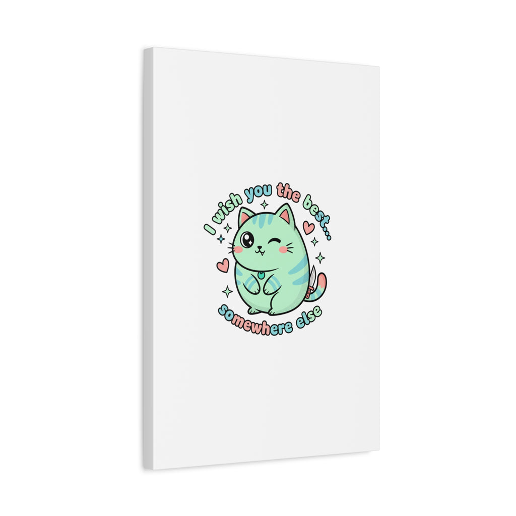I Wish You the Best Somewhere Else Canvas | kawaii threat, soft-grunge pastel