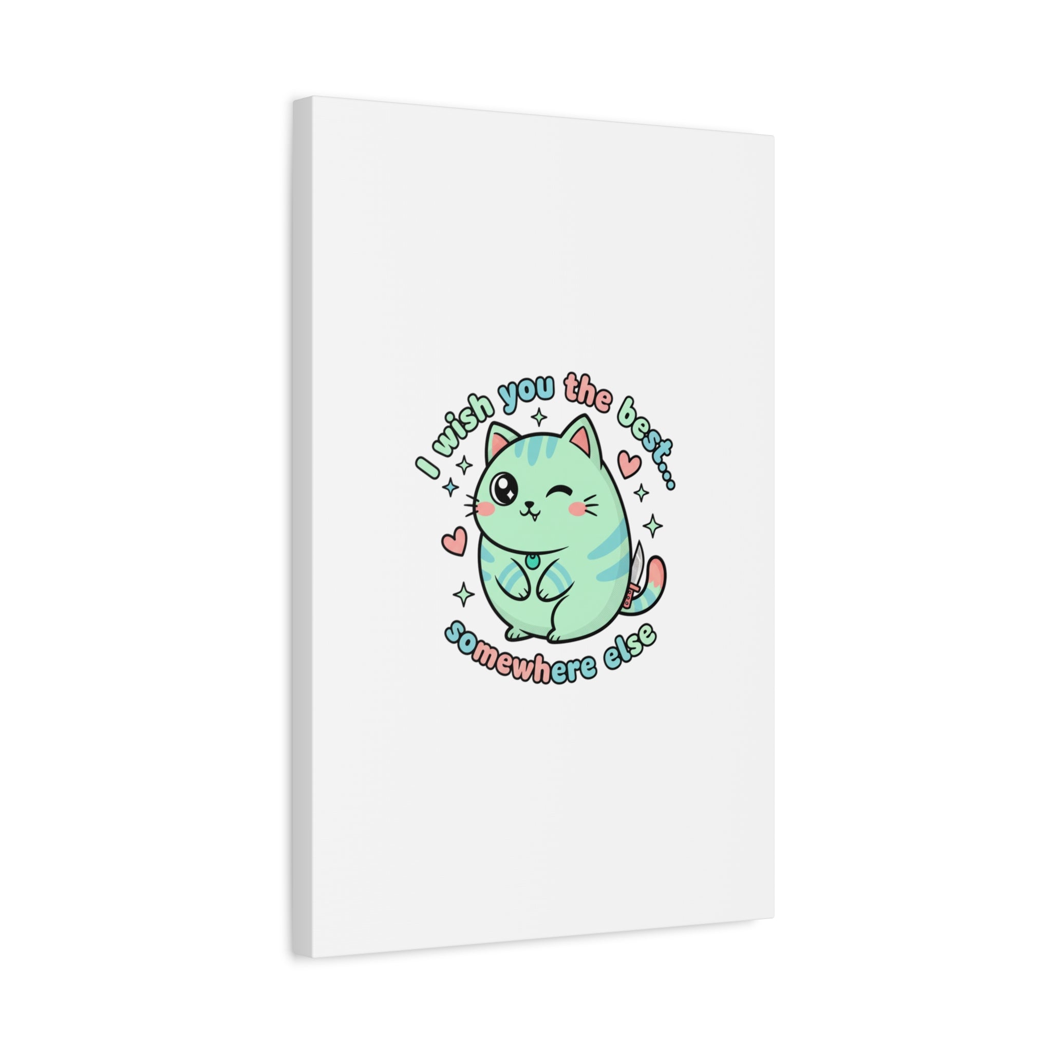 I Wish You the Best Somewhere Else Canvas | kawaii threat, soft-grunge pastel