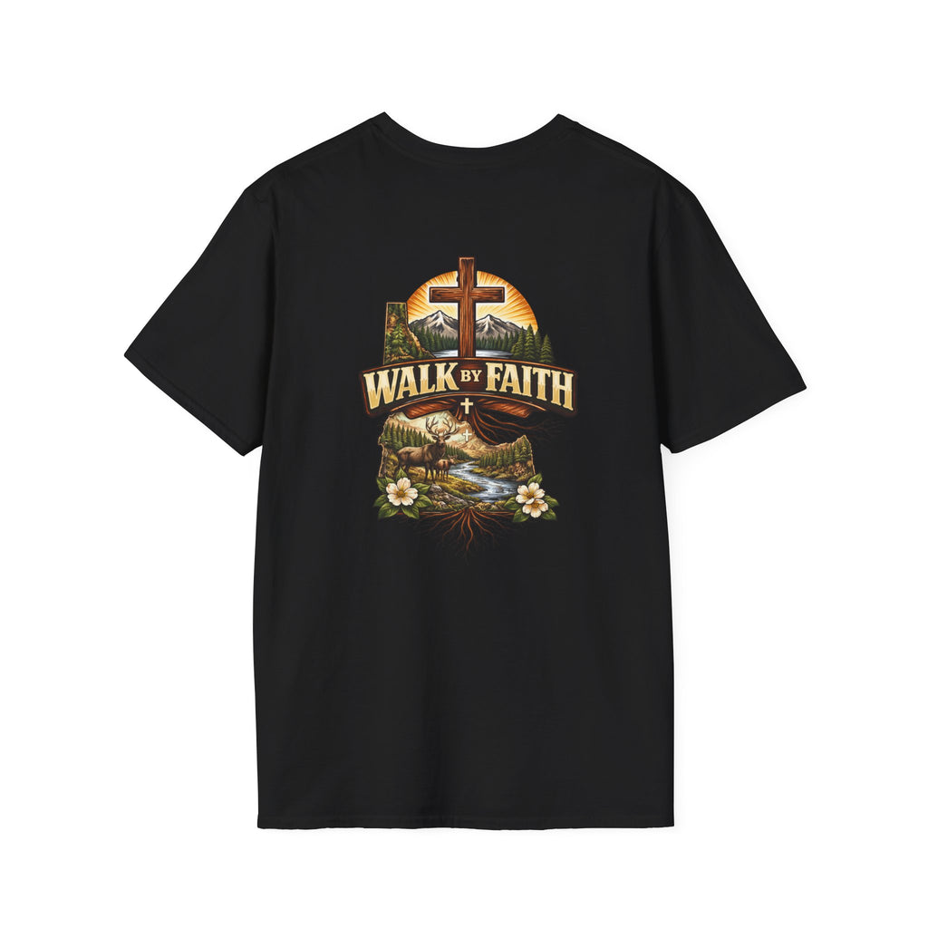 Faith T-Shirt — "Walk by Faith" Christian Cross Graphic Tee