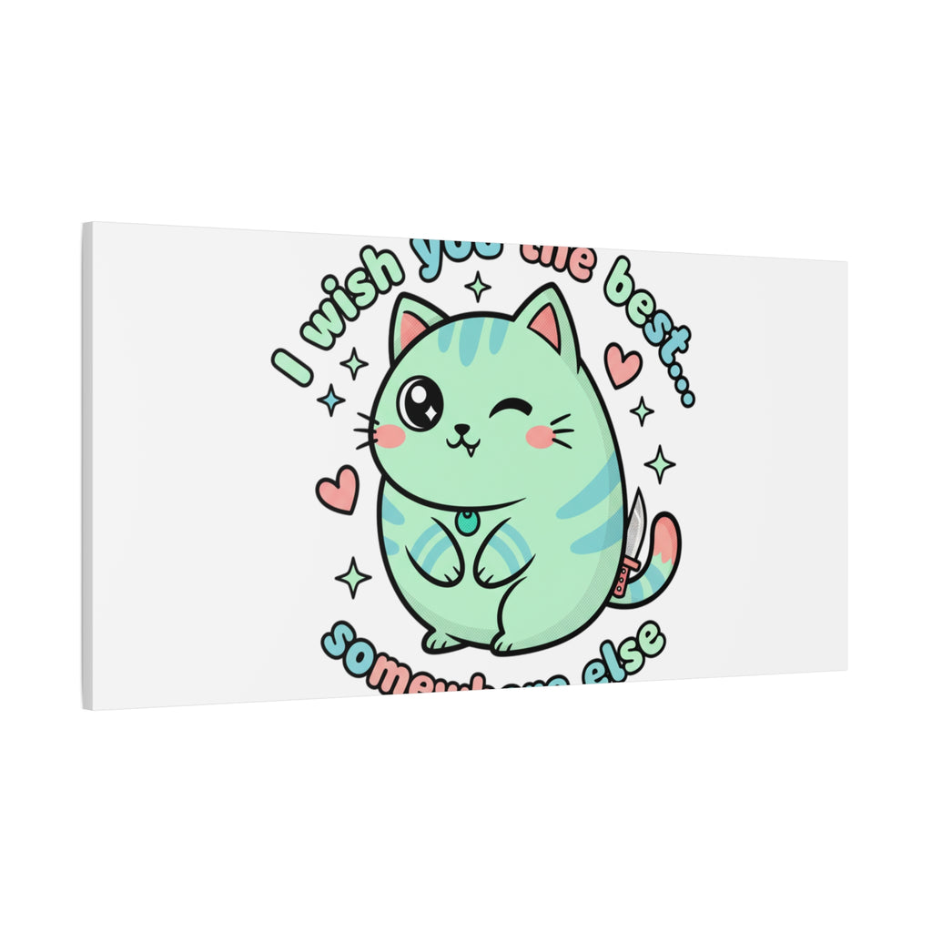 I Wish You the Best Somewhere Else Canvas | kawaii threat, soft-grunge pastel