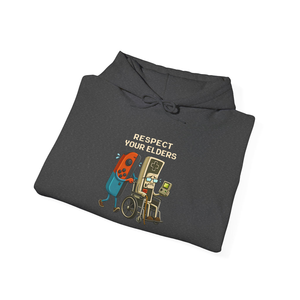 Hoodie — "Respect Your Elders" Funny Retro Gamer Gaming Hoodie