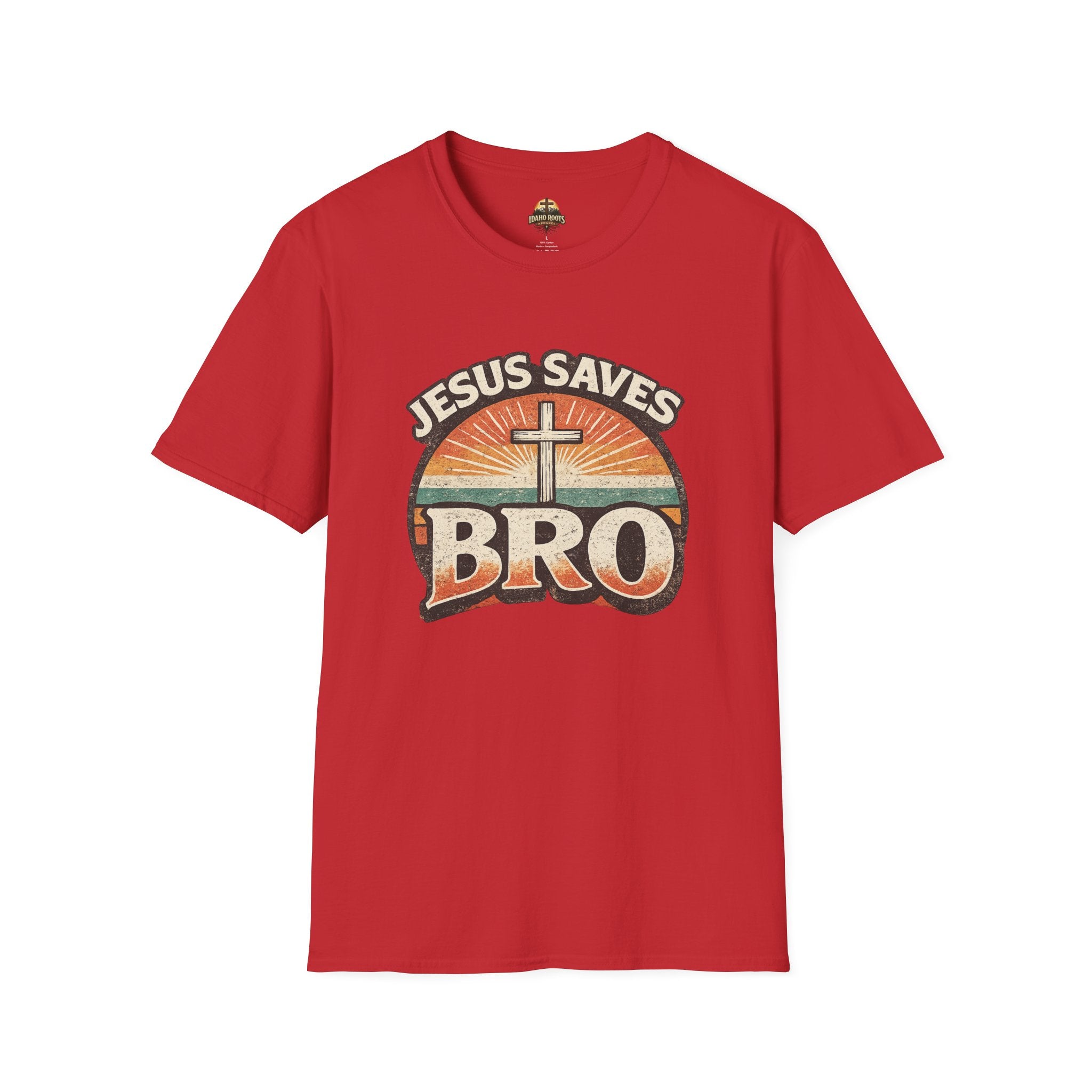 Jesus Saves Bro T-Shirt — Retro Christian Faith Tee