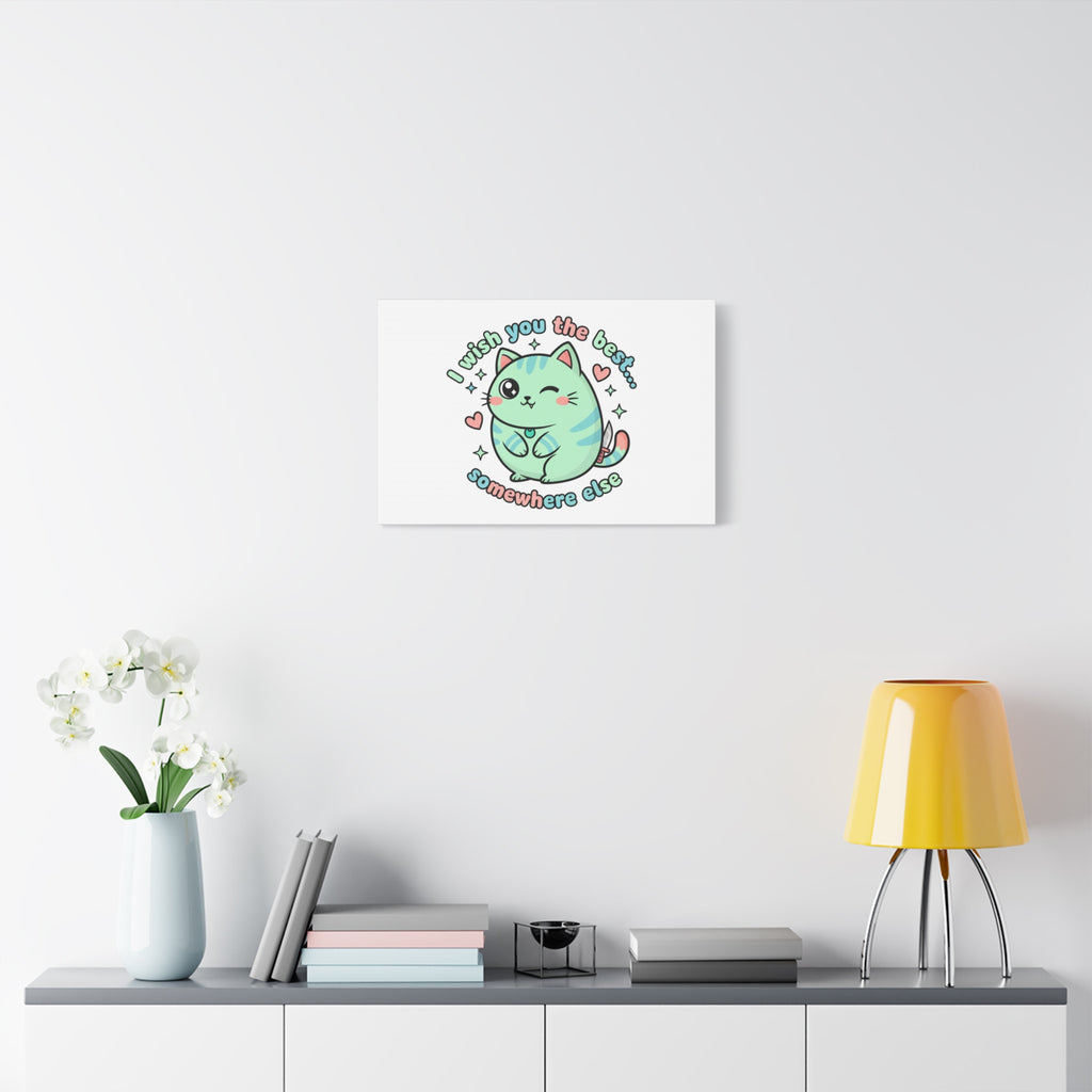 I Wish You the Best Somewhere Else Canvas | kawaii threat, soft-grunge pastel