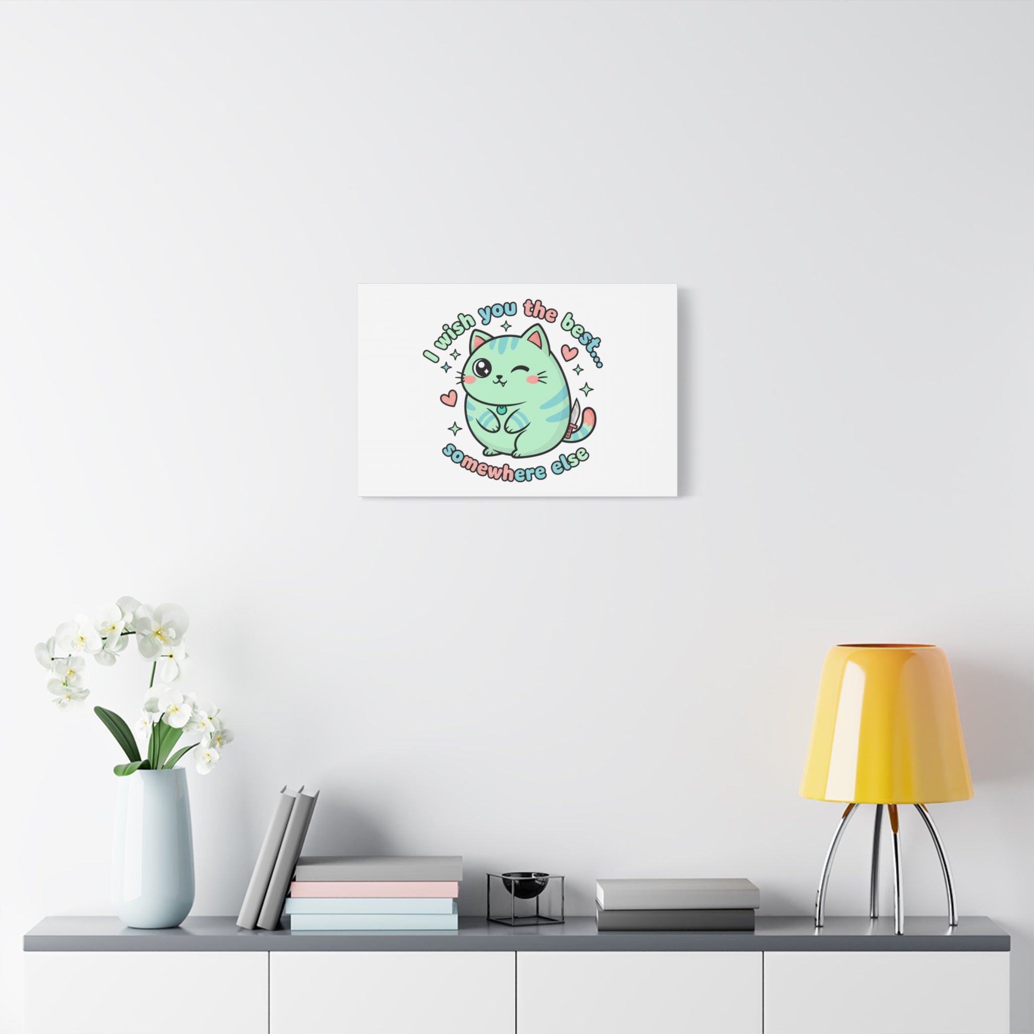 I Wish You the Best Somewhere Else Canvas | kawaii threat, soft-grunge pastel