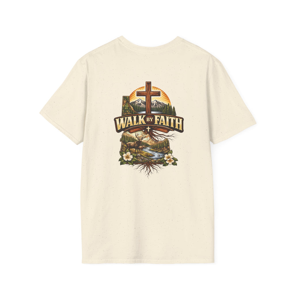 Faith T-Shirt — "Walk by Faith" Christian Cross Graphic Tee