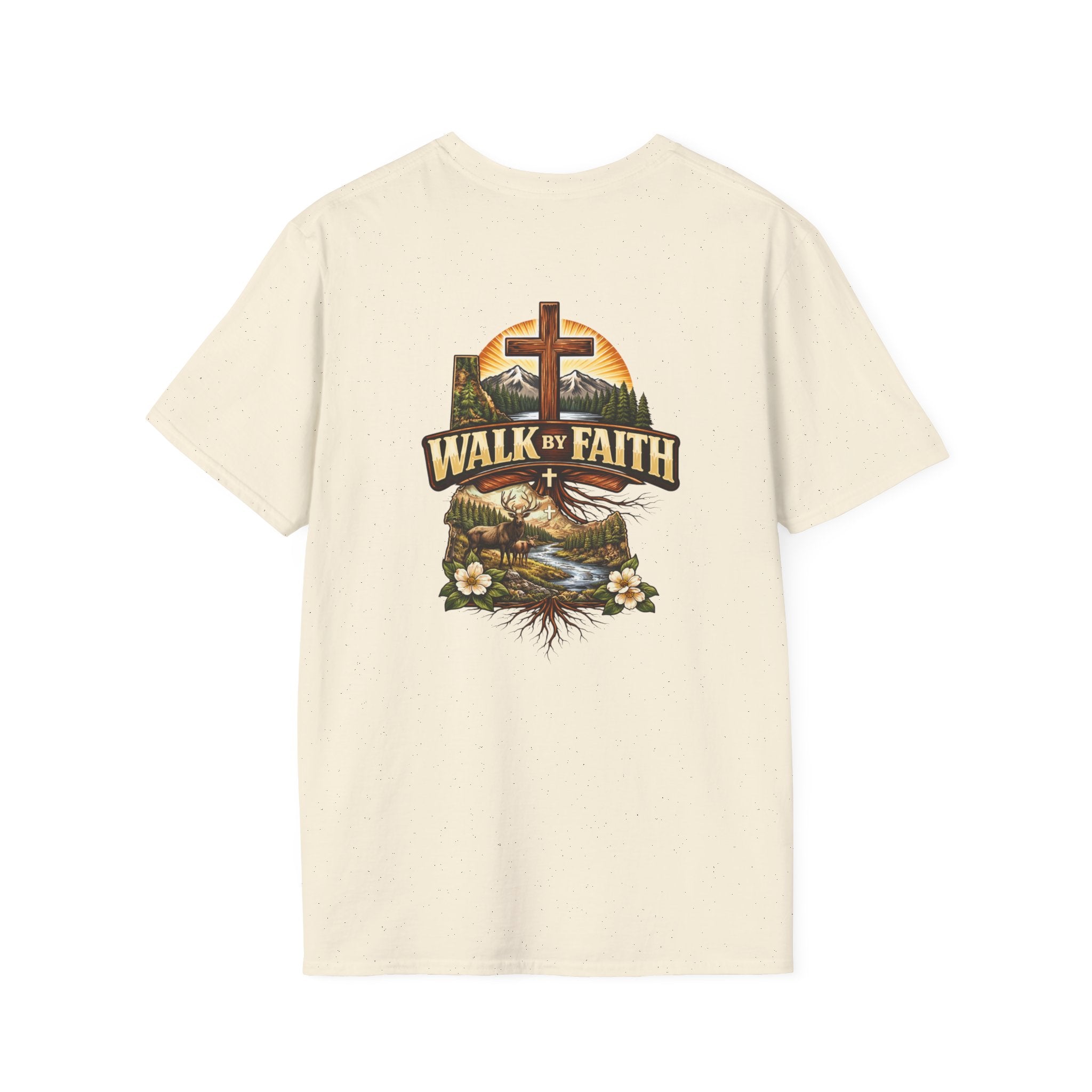 Faith T-Shirt — "Walk by Faith" Christian Cross Graphic Tee