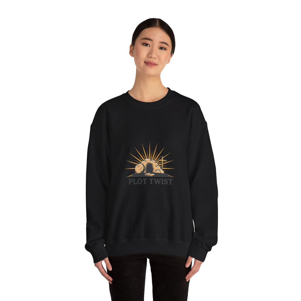 Plot Twist Crewneck Sweatshirt | Christian Easter shirt, He Is Risen design