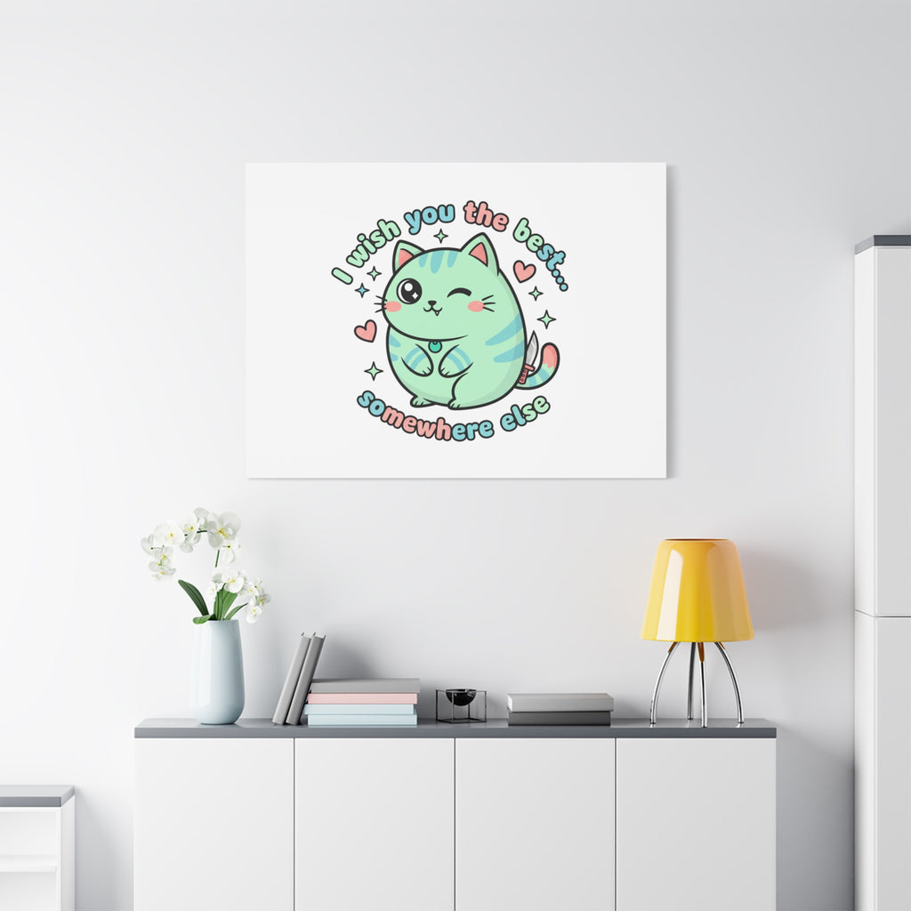 I Wish You the Best Somewhere Else Canvas | kawaii threat, soft-grunge pastel