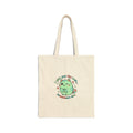 Cute Menacing Cat Tote, kawaii threat pastel canvas tote | soft threat sarcastic