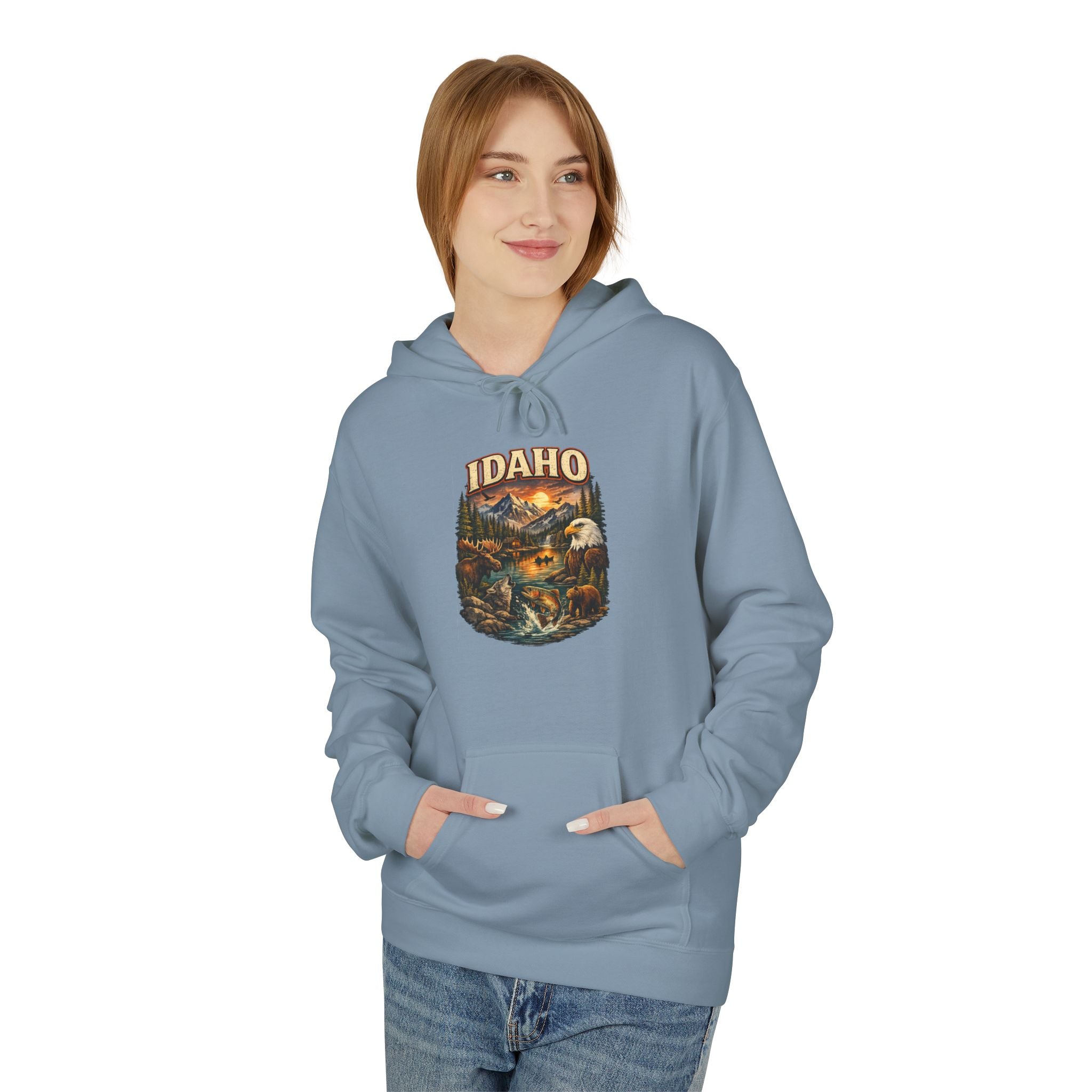 Hoodie - Retro 'Idaho' Scenic Landscape Hoodie