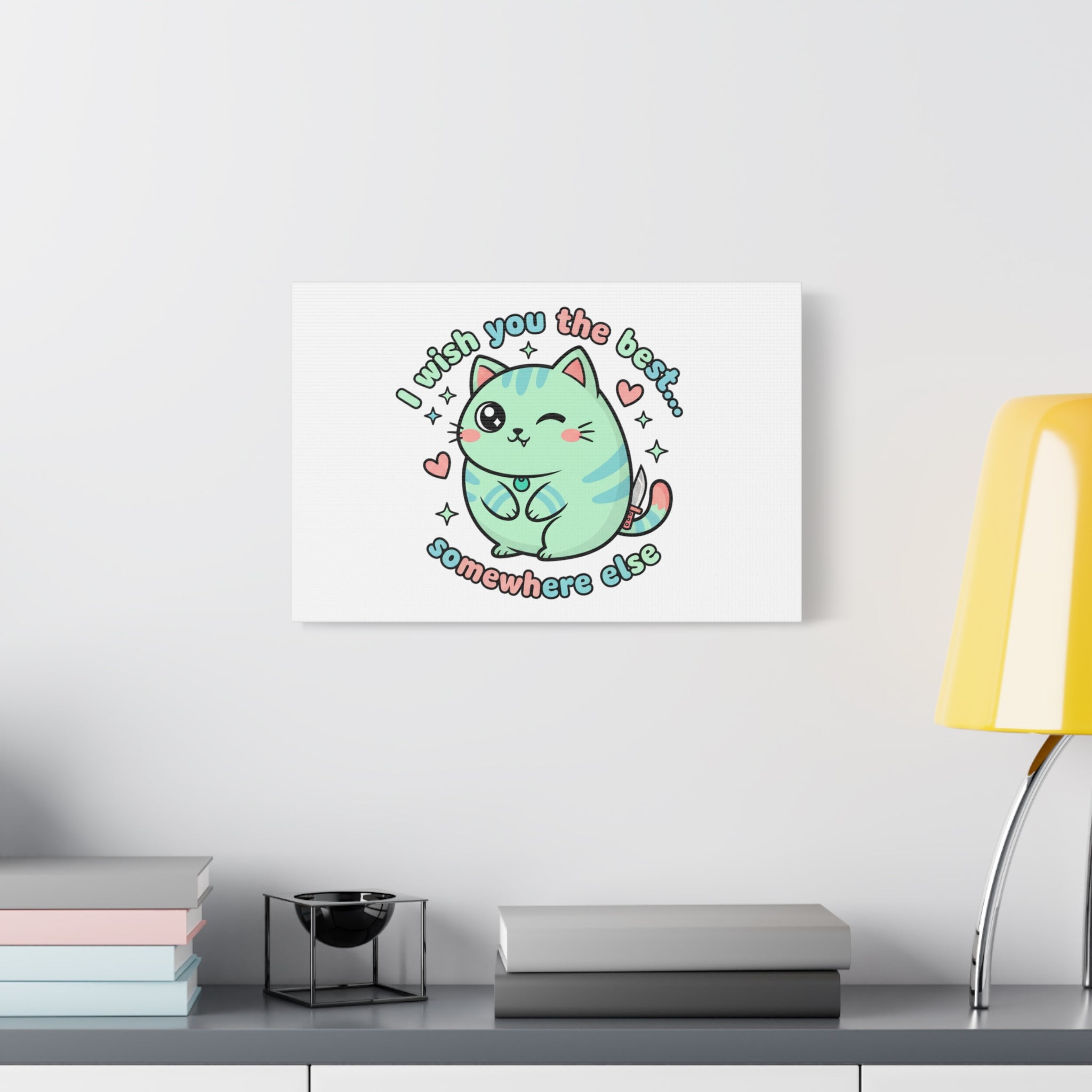 I Wish You the Best Somewhere Else Canvas | kawaii threat, soft-grunge pastel