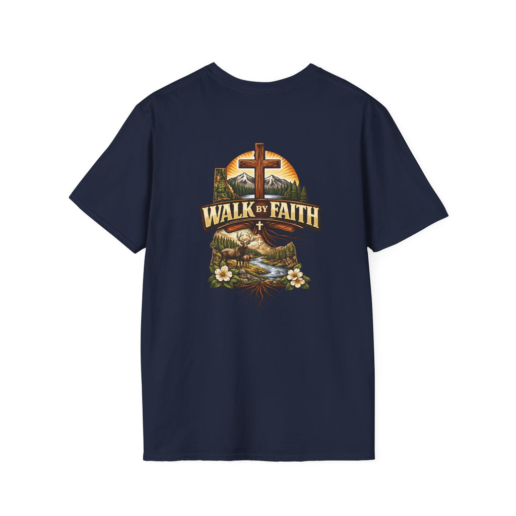 Faith T-Shirt — "Walk by Faith" Christian Cross Graphic Tee
