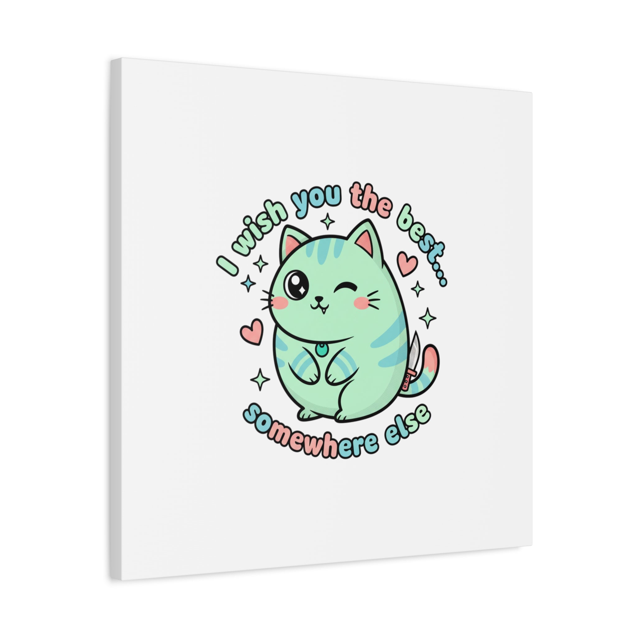 I Wish You the Best Somewhere Else Canvas | kawaii threat, soft-grunge pastel