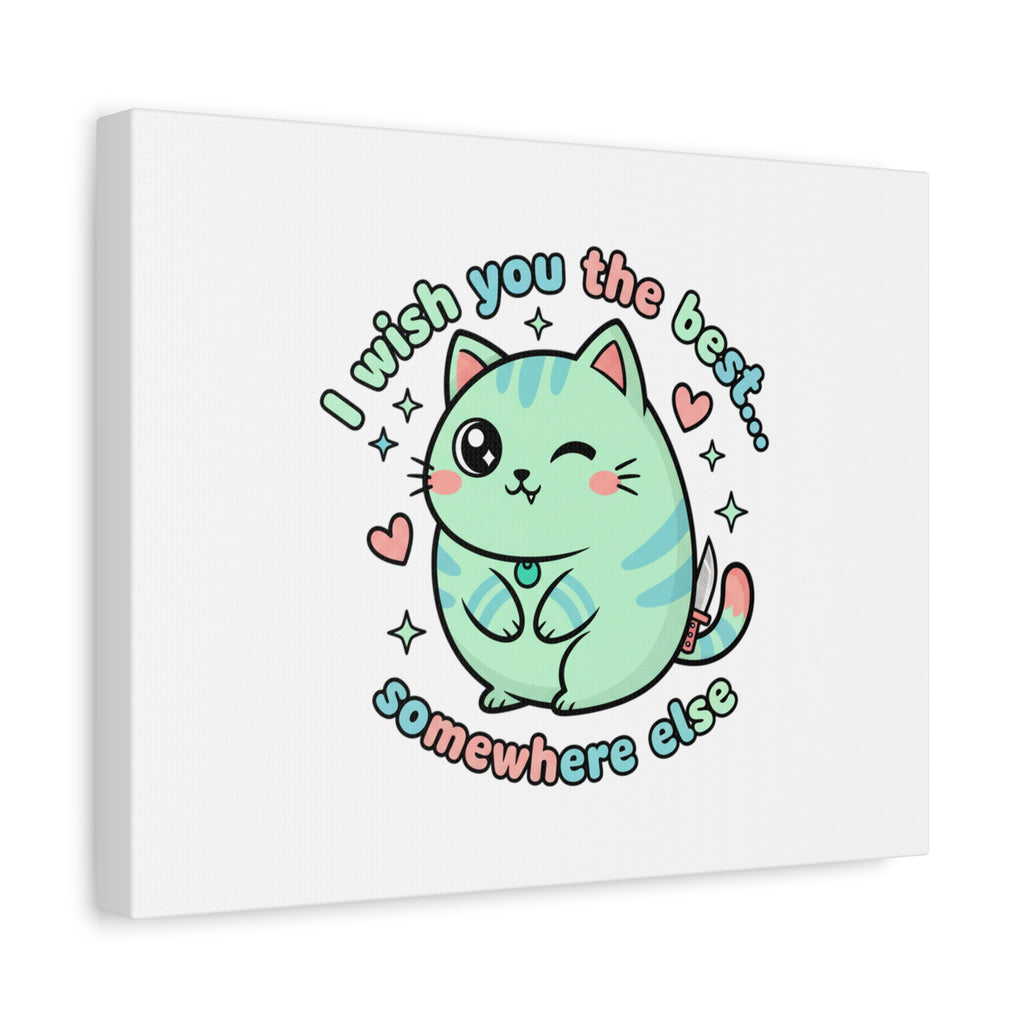 I Wish You the Best Somewhere Else Canvas | kawaii threat, soft-grunge pastel