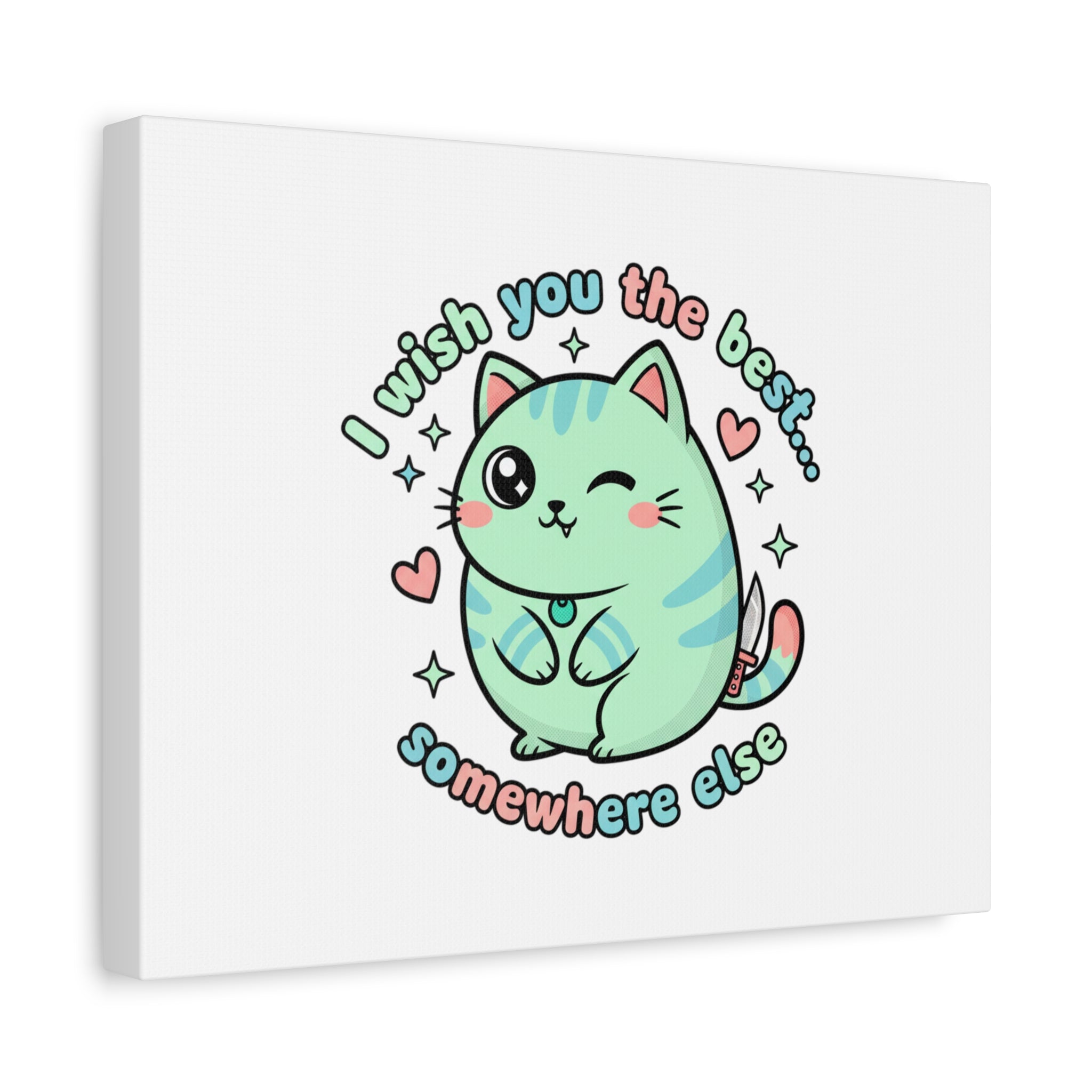 I Wish You the Best Somewhere Else Canvas | kawaii threat, soft-grunge pastel