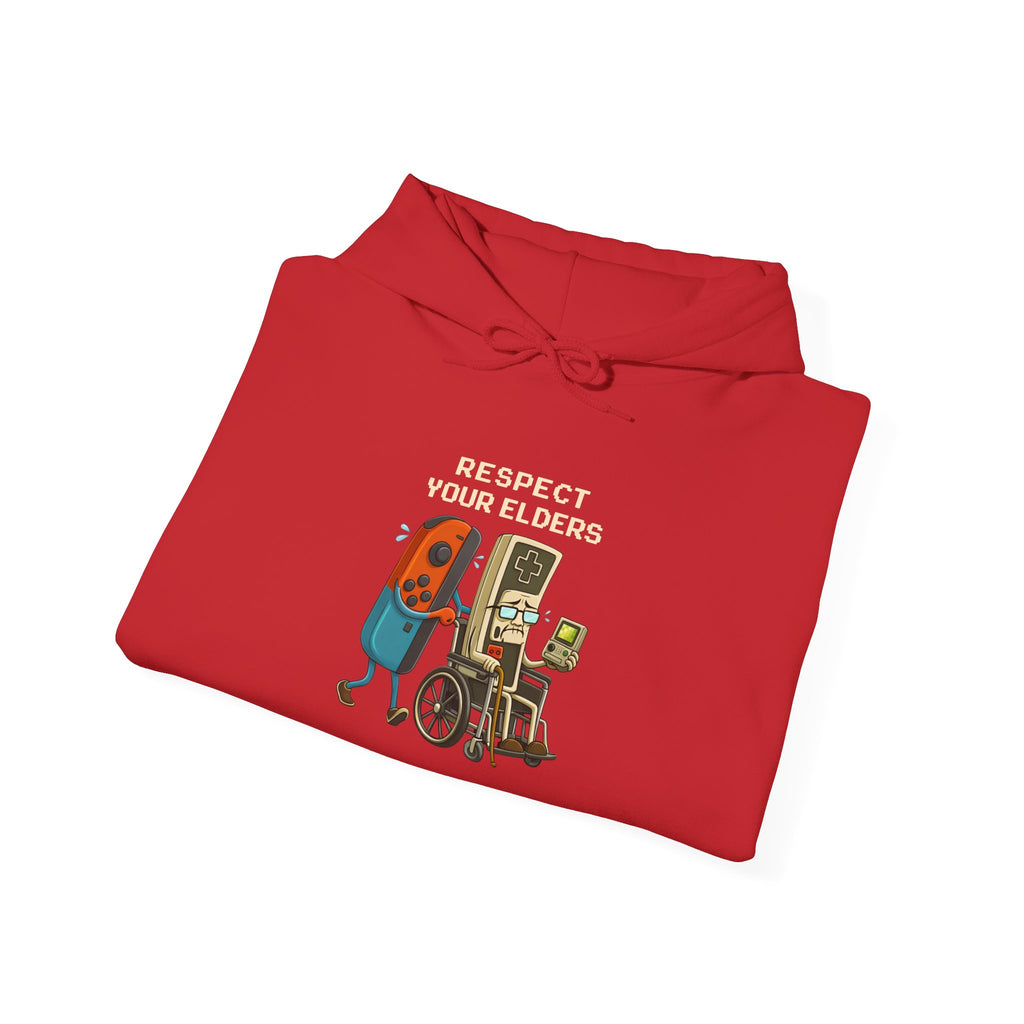 Hoodie — "Respect Your Elders" Funny Retro Gamer Gaming Hoodie