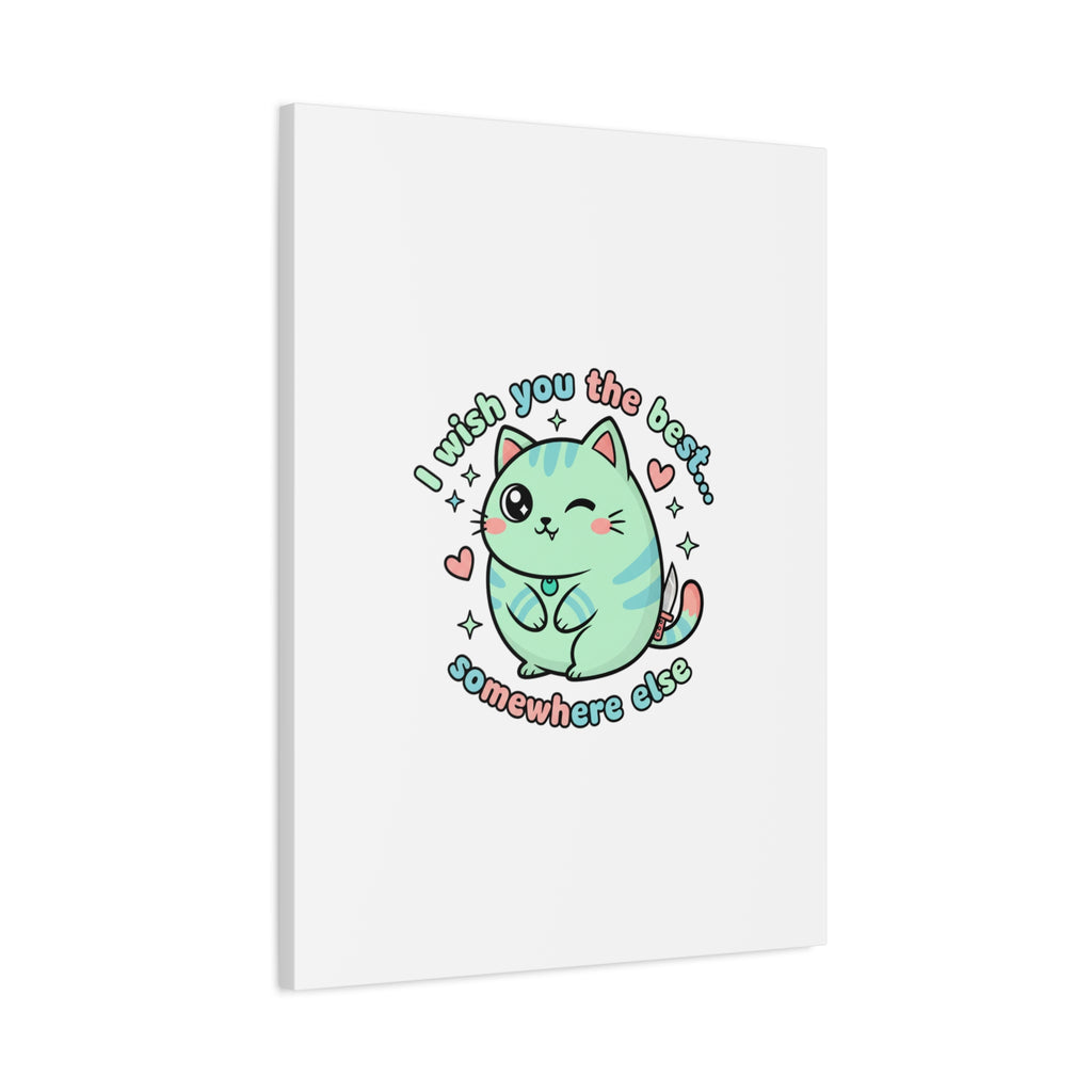 I Wish You the Best Somewhere Else Canvas | kawaii threat, soft-grunge pastel