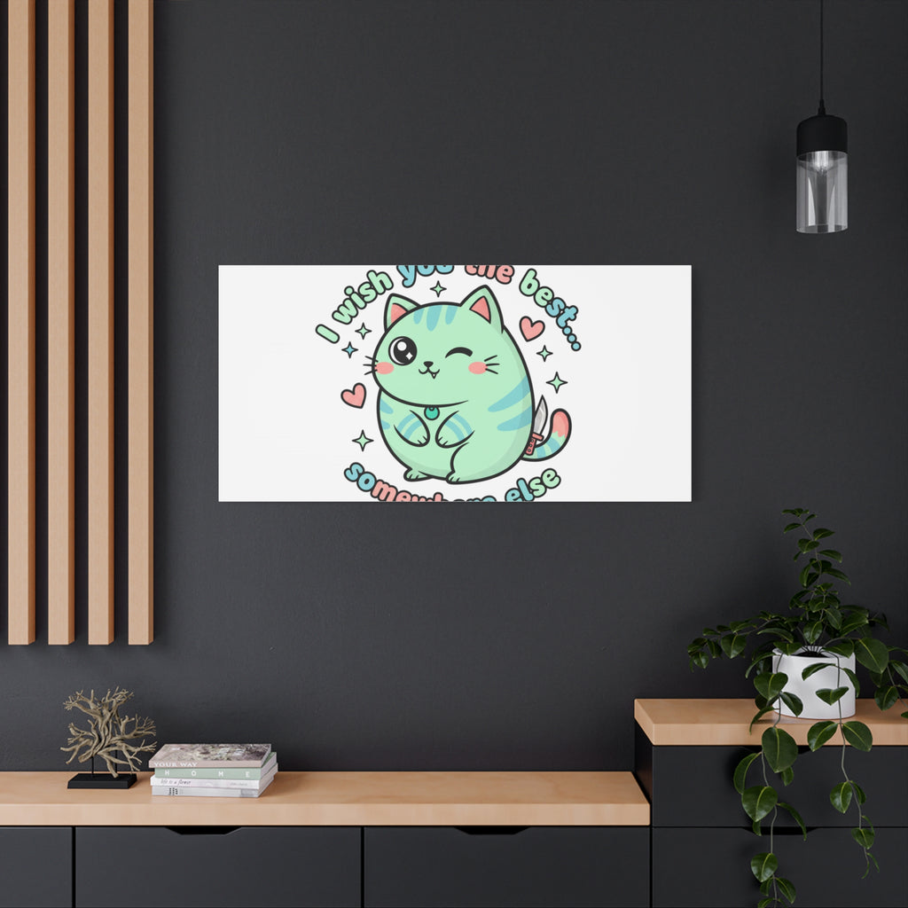 I Wish You the Best Somewhere Else Canvas | kawaii threat, soft-grunge pastel
