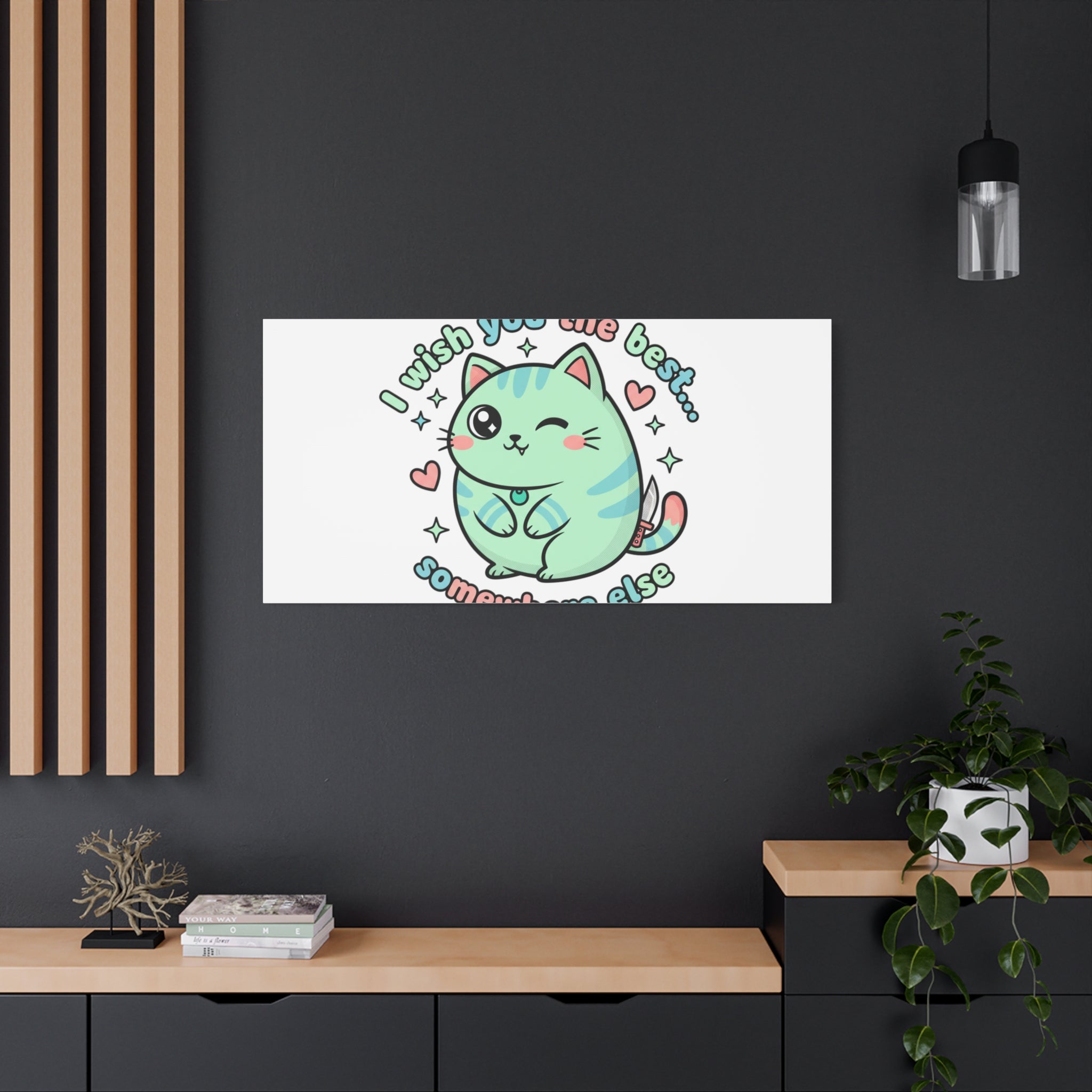 I Wish You the Best Somewhere Else Canvas | kawaii threat, soft-grunge pastel