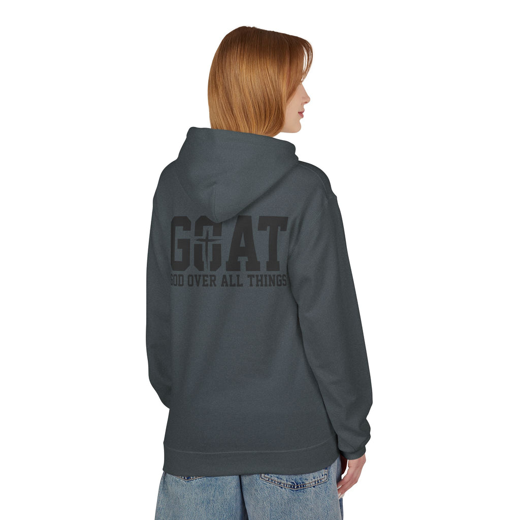 GOAT God Over All Things Hoodie – Christian Hoodie – Faith Hoodie – Religious Sweatshirt – Inspirational Hoodie – Jesus Hoodie – Christian Gift