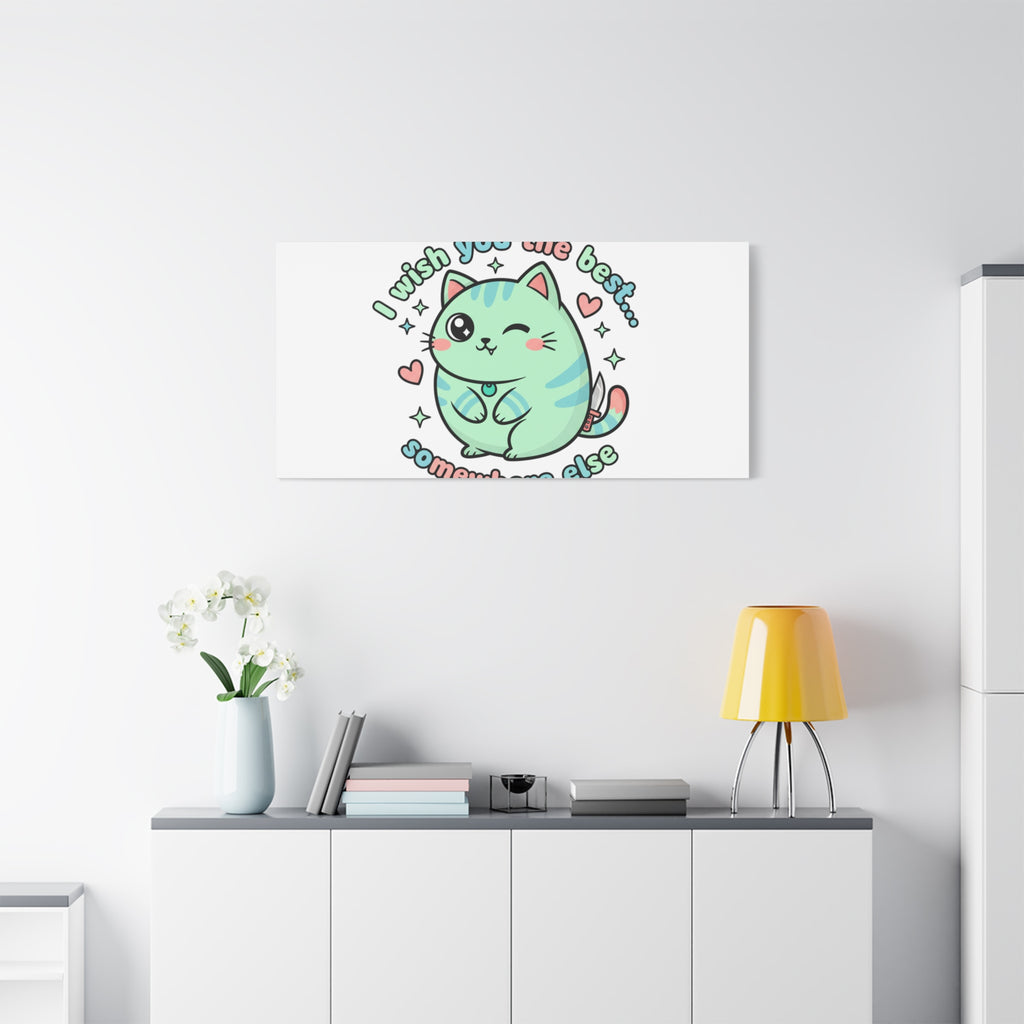 I Wish You the Best Somewhere Else Canvas | kawaii threat, soft-grunge pastel