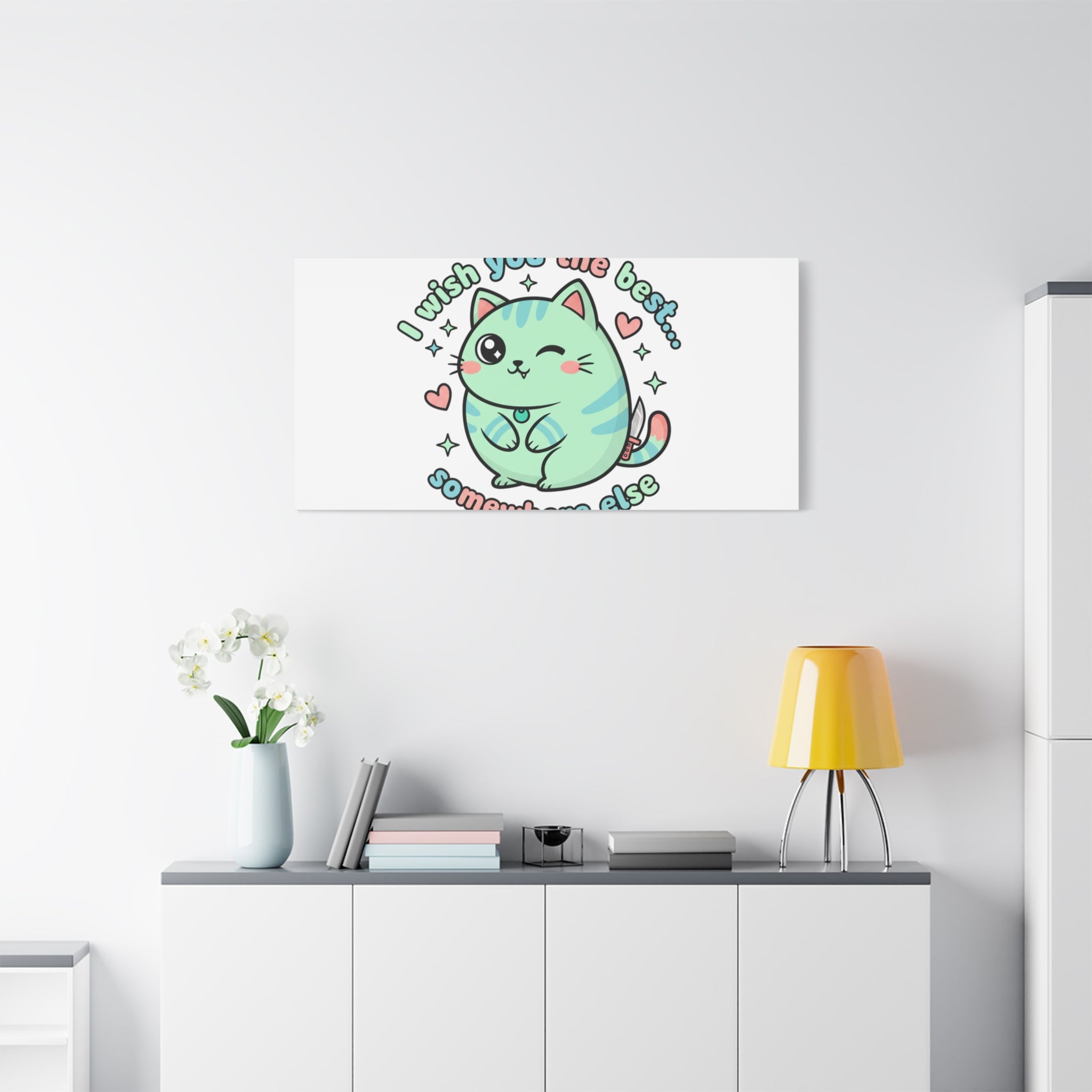 I Wish You the Best Somewhere Else Canvas | kawaii threat, soft-grunge pastel
